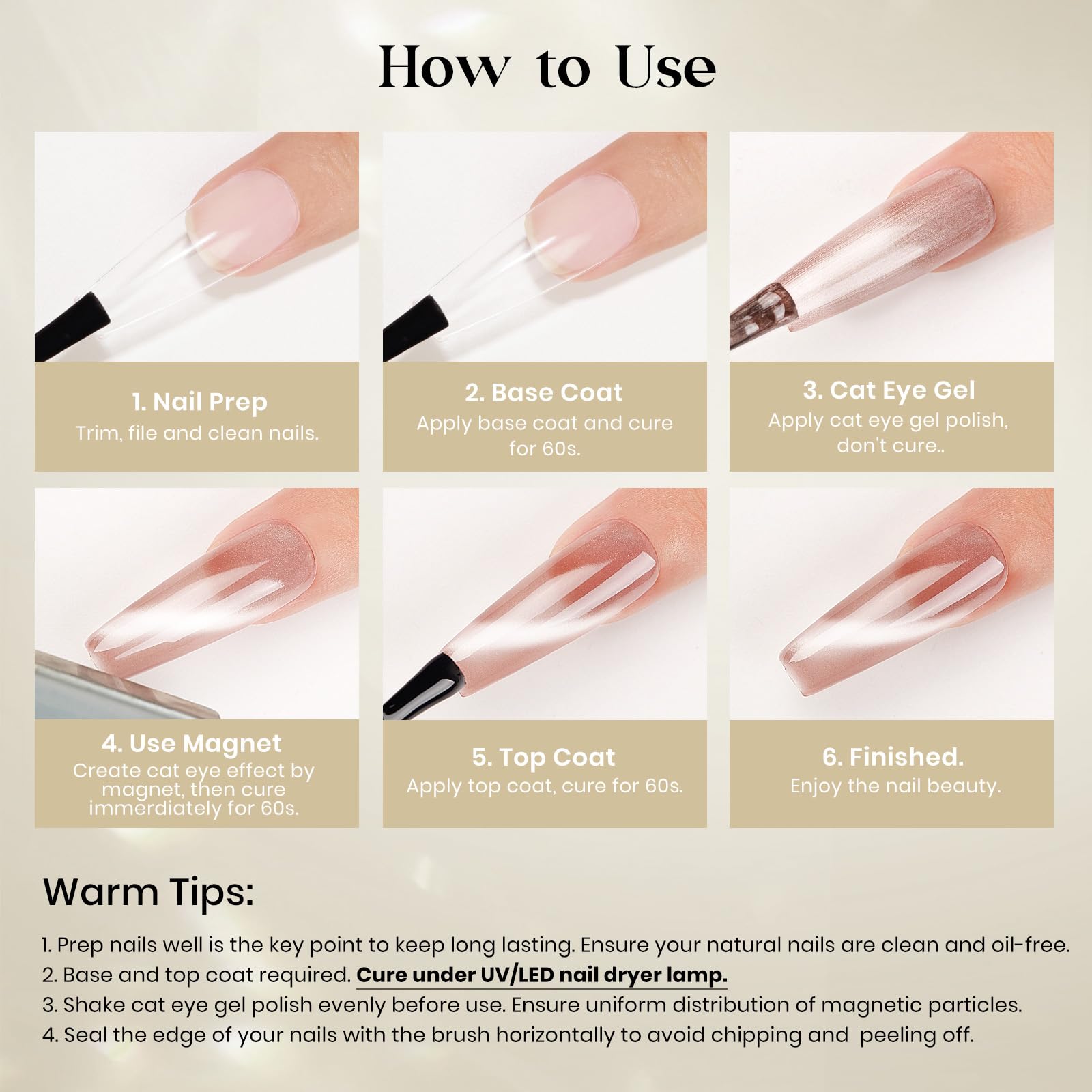 MIZHSE Cat Eye Gel Nail Polish, Moonlight Magnetic Gel Polish and Sheer Nude Nail Kit with 1 Magnet Stick, Glass Shiny Effect Silver Pink Purple Soak Off Manicure Home DIY