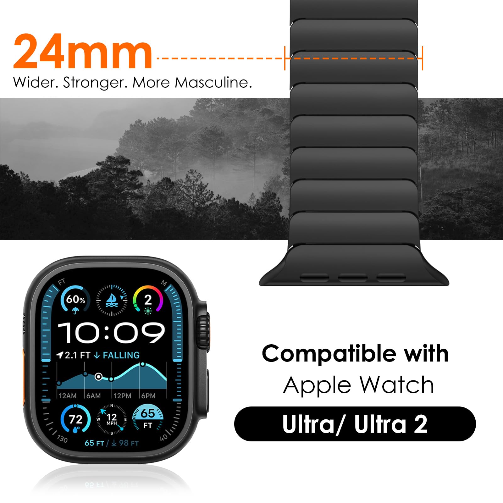 NewWays Titanium & Stainless Steel Link Bracelet for Apple Watch Band Ultra 3 2 1 Band 49mm Series11 10 46mm 42mm 45mm 44mm 41mm 40mm 38mm Series 3-11