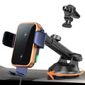 Dual Coil 15W Car Phone Holder Wireless Car Charger -Auto Clamping- Charging Phone Holders for Your Car Dash Vent Windshield, for Flip S25/S24/S23/S22, iPhone 17/16/15/14