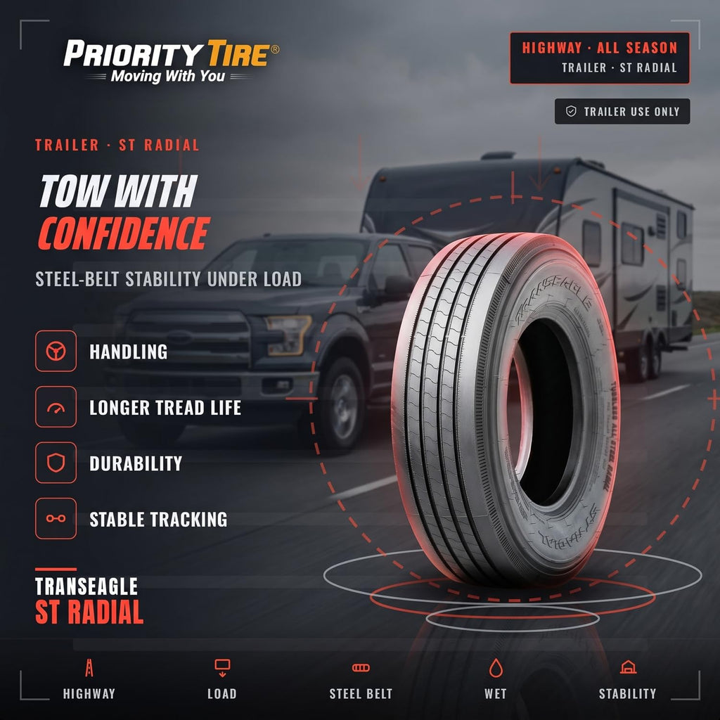 Transeagle ST Radial ST225/75R15 All Season F (12 Ply) All Steel Four Tires