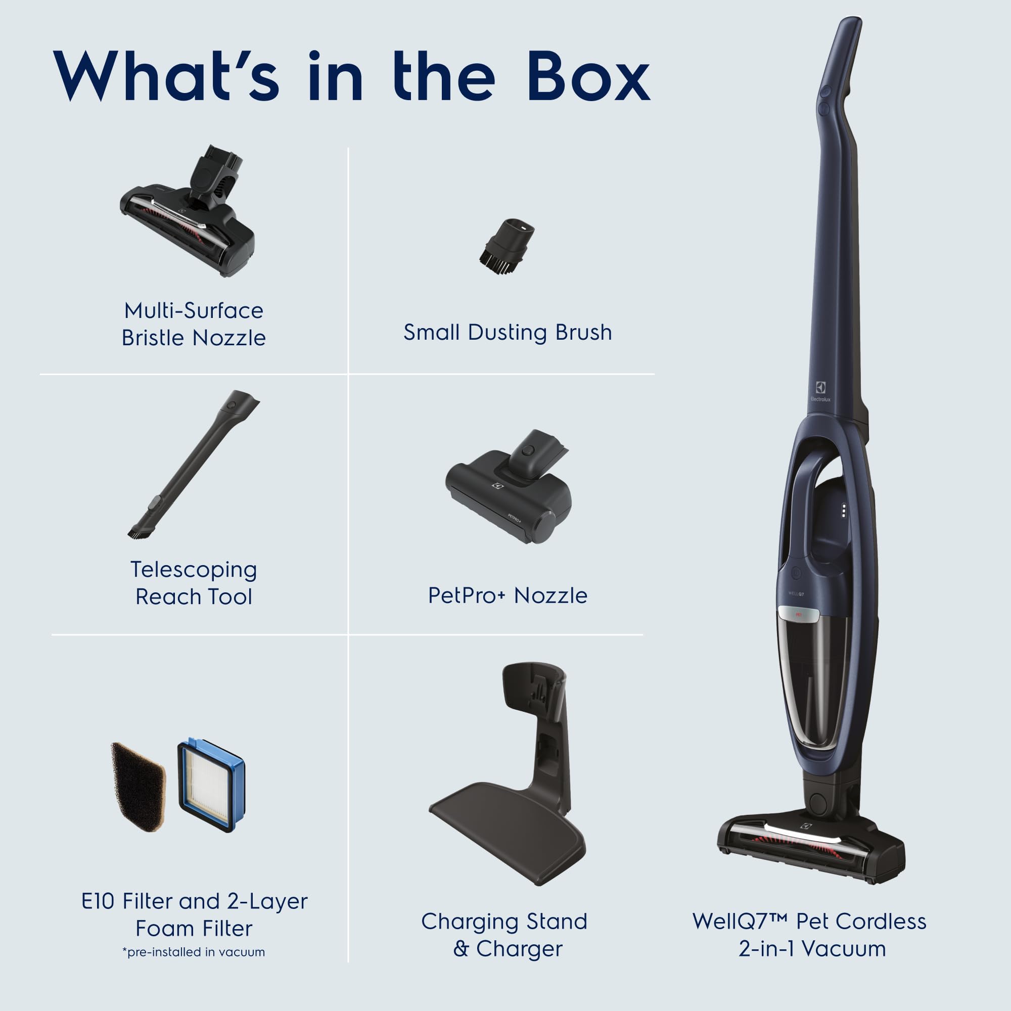 Electrolux WellQ7 Hard Floor Cordless 2-in-1 Vacuum with PowerPro Roller for Hard Surfaces, 50-Minute Run Time, 2 Power Modes, Soft Sand