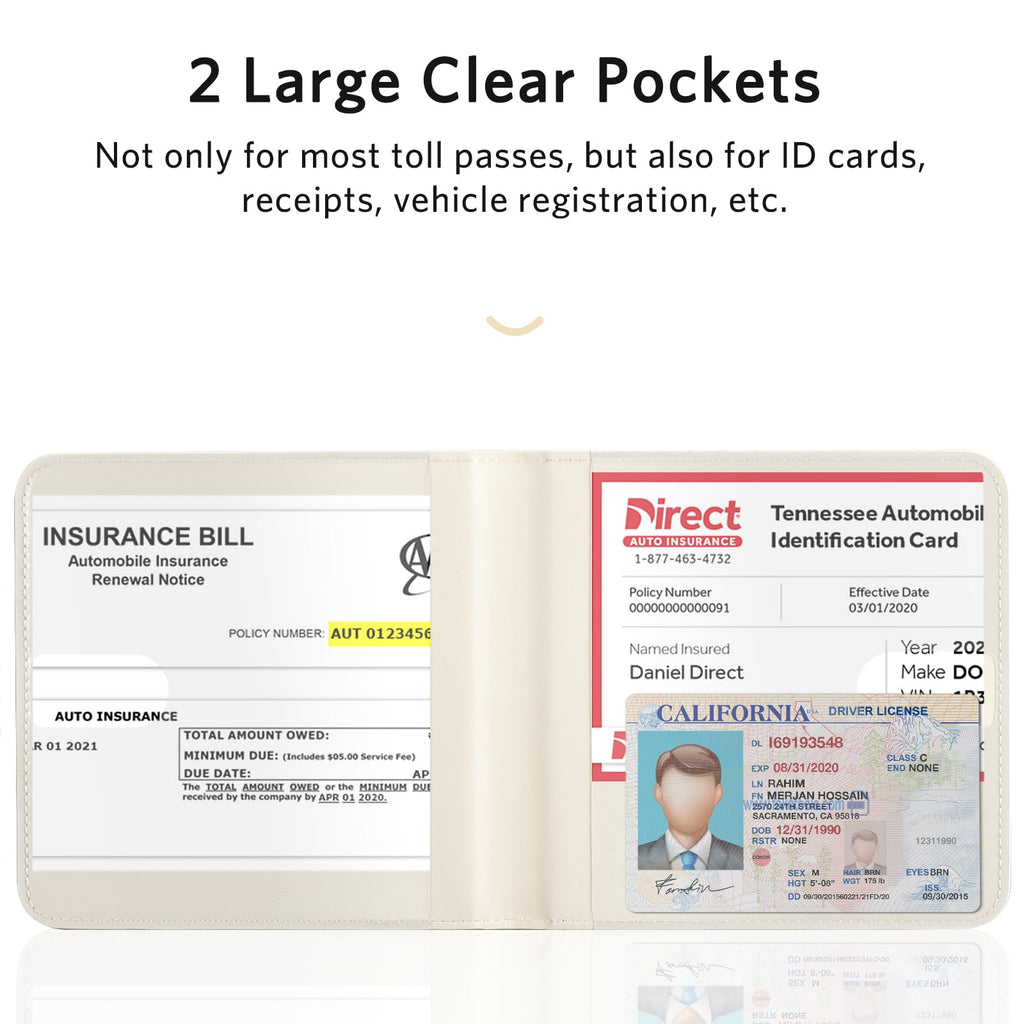CoBak Car Registration and Insurance Holder - Men and Women Small Lightweight Vehicle Glove Box Car Organizer, Auto Truck Comparment Accessories Case for Essential Document, Driver License (Black)