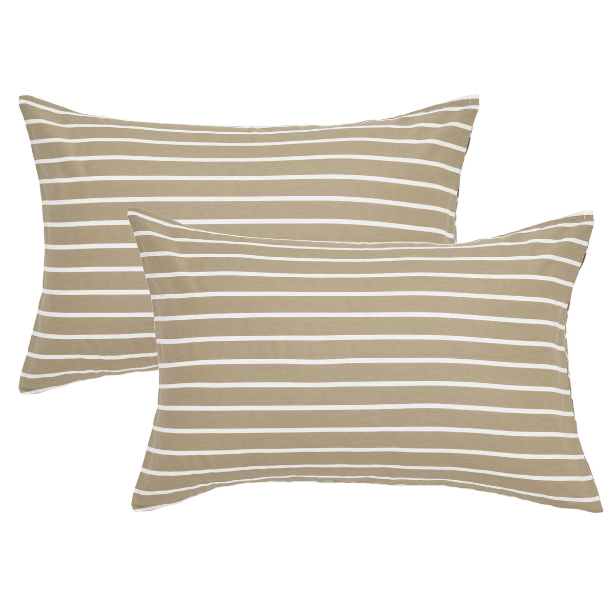 JELLYMONI Cotton Striped Pillowcases Set of 2, Sage Green, Standard | Soft breathable feel, Envelope closure, 400TC cotton, Machine washable, Gentle on skin