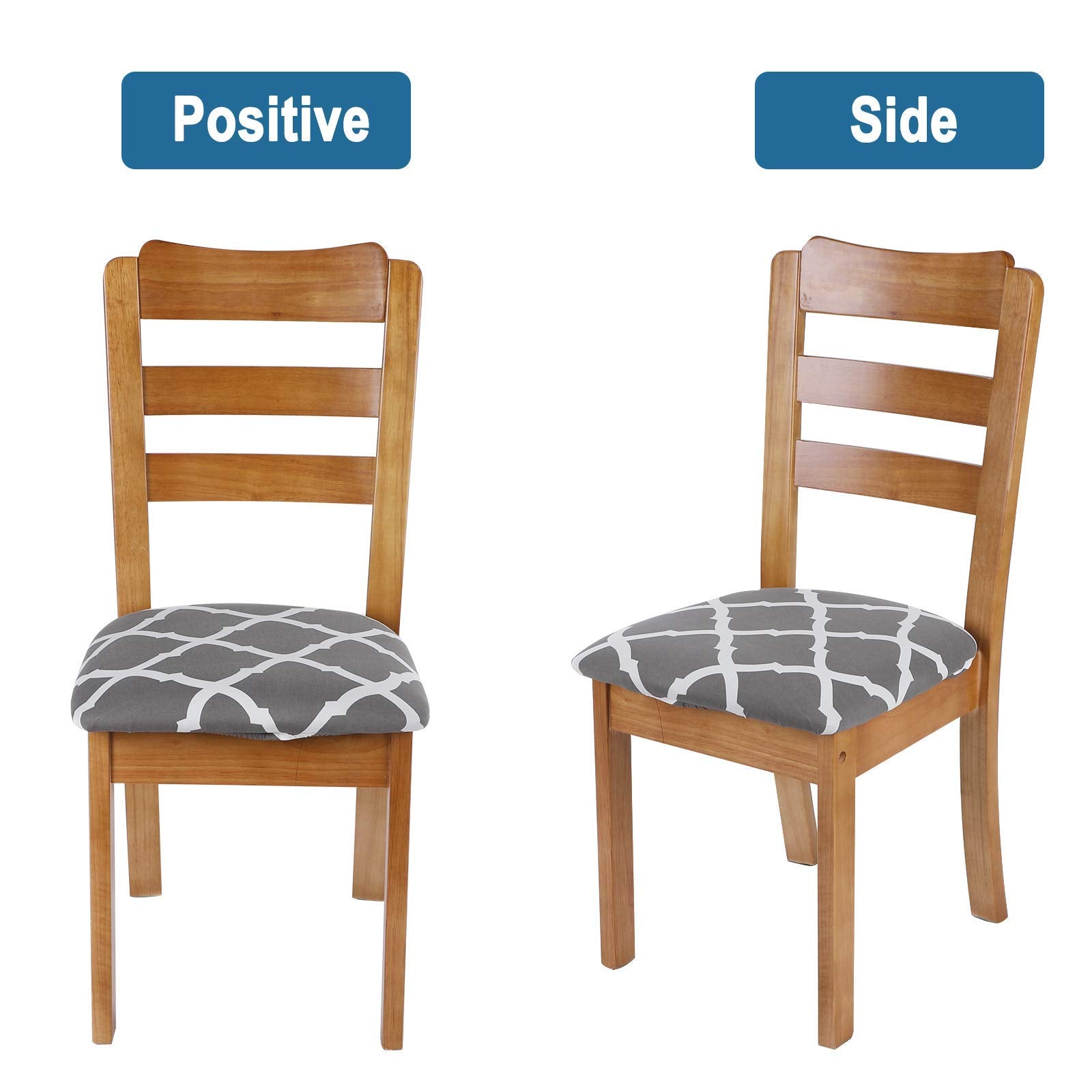 SearchI Seat Covers for Dining Room Chairs Stretch Printed Chair Seat Covers Set of 2, Removable Washable Upholstered Chair Seat Protector Cushion Slipcovers for Kitchen, Office(Ball Flower)