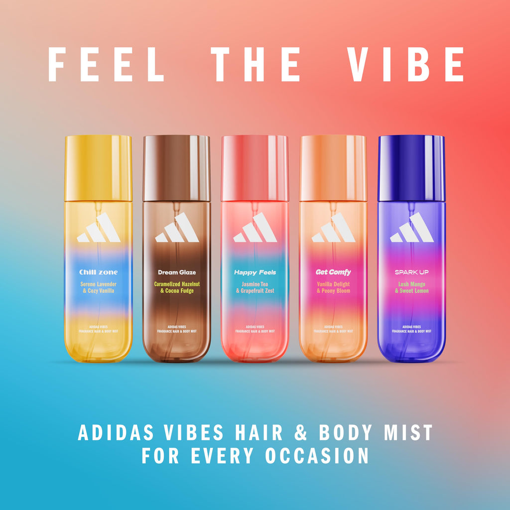 adidas Vibes Chill Zone Fragrance Hair & Body Mist for Women, Mood-Boosting, Notes of Lavender & Vanilla, For Any Occasion, 7.9oz
