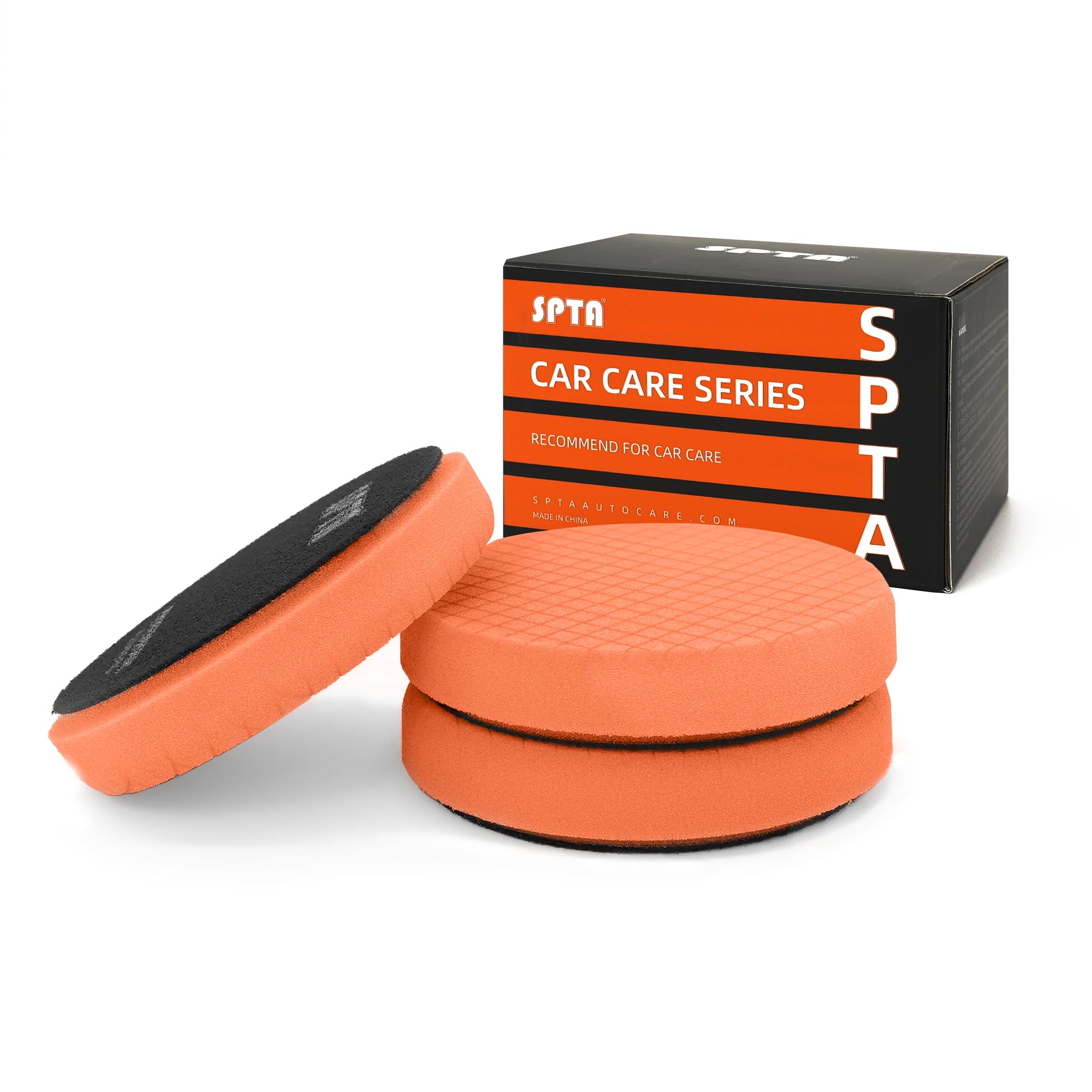 Blue T60 Moderate-Cut Foam Polishing Pads, SPTA 1Pc 3.5 Inch Face for 3 Inch 80mm Backing Plate Compound Buffing Sponge Pads for Car Buffer Polisher Compounding, Polishing and Waxing -FPTSS3G