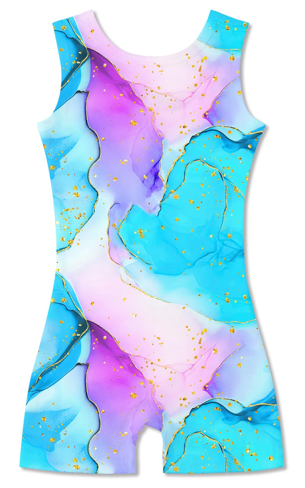 Funnycokid Gymnastics Leotards for Girls with Shorts Sparkly Kids Biketards Dance Unitard 3-10 Years