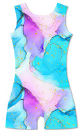 Funnycokid Gymnastics Leotards for Girls with Shorts Sparkly Kids Biketards Dance Unitard 3-10 Years