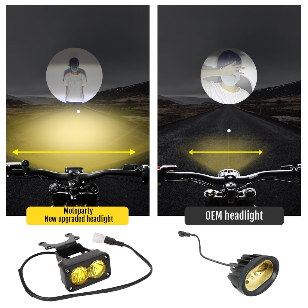 motoparty Headlight Kit for Sur-Ron Segway X260, Clear White 6000-6500K Spot/Flood Light Pods Combo Kit, Motorcycle Lights Bars Accessories, Bright Front Lamp （3 Inch）