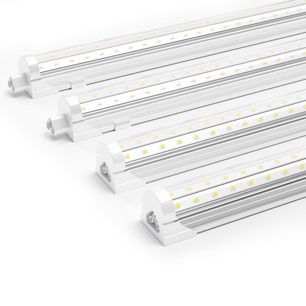 Ensenior 4FT LED Shop Lights - 5000LM 6000K Ultra Bright Daylight, T8 Commercial Bay Lighting, LED Lights for Garage/Shop/Basement, 36W (139 LM/W), Linkable, Plug & Play, ETL & FCC Certified, 4 Pack