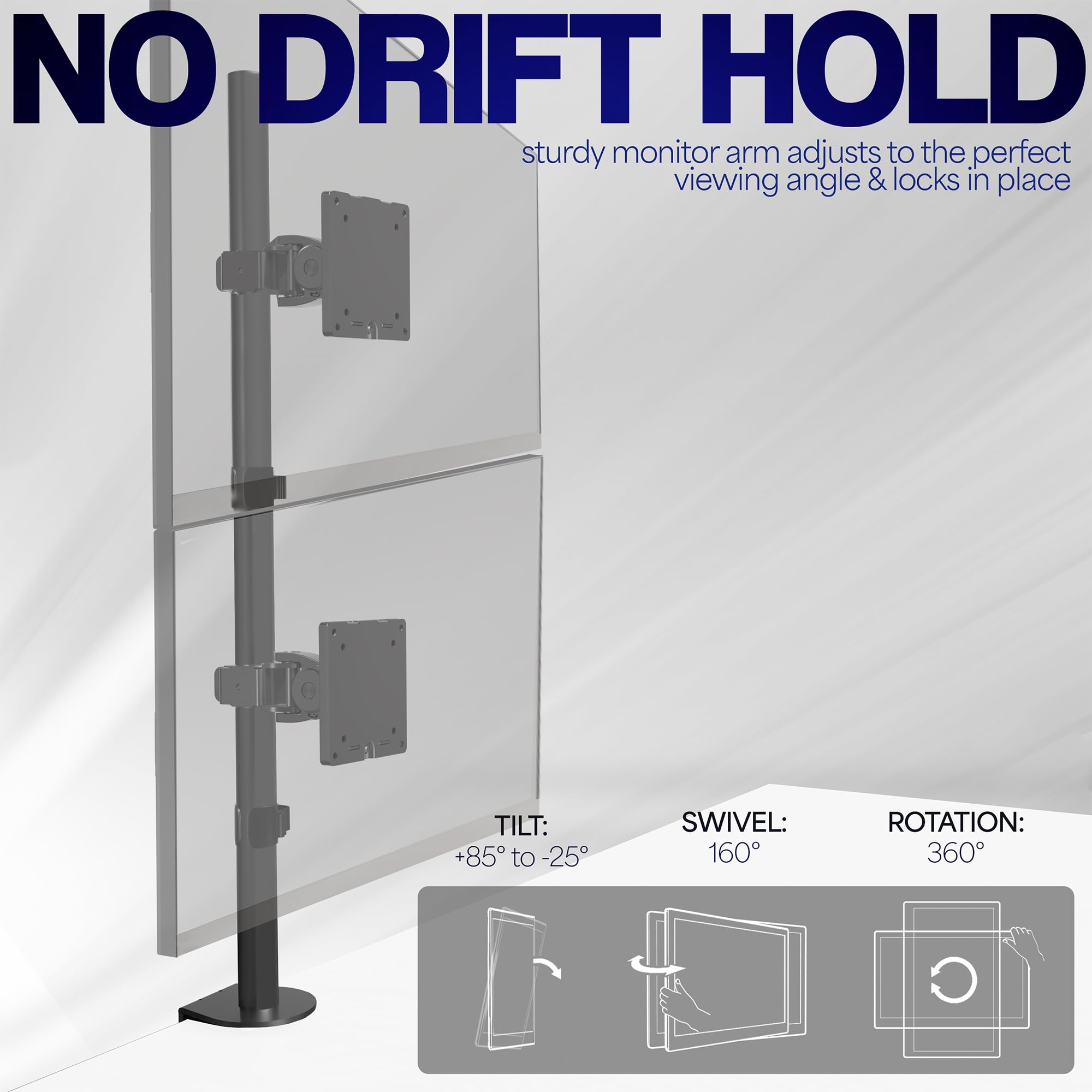 VIVO Dual Monitor Desk Mount Stand with Height Adjustment and VESA Plates for 2 LCD Ultrawide Screens up to 34 inches, Stacked Array, STAND-V002R