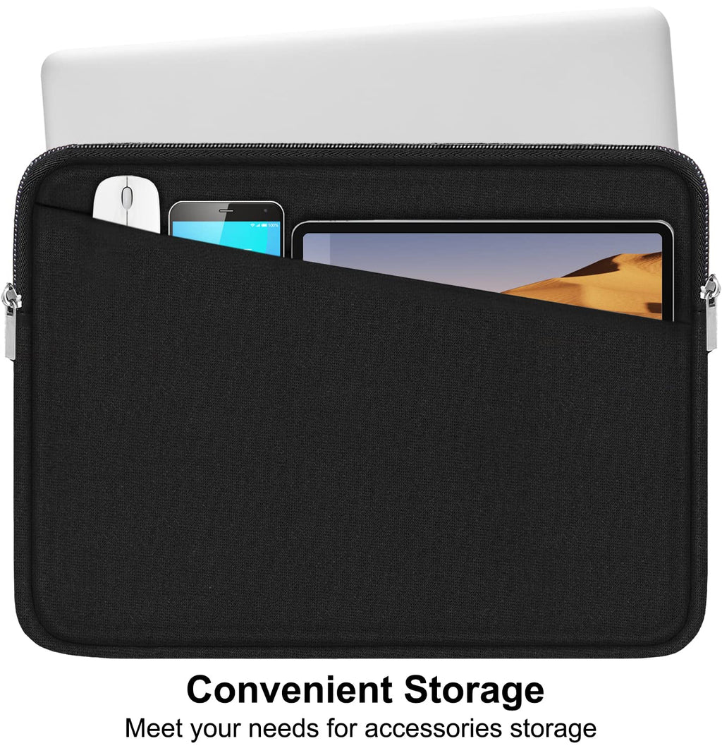 Laptop Sleeve Case 13.3 Inch, Durable 14 Inch Laptop Case Computer Carrying Bag Protective Cover Compatible with 13 14 inch MacBook Pro, MacBook Air, Dell, HP, Lenovo, Notebook, Computer, Black