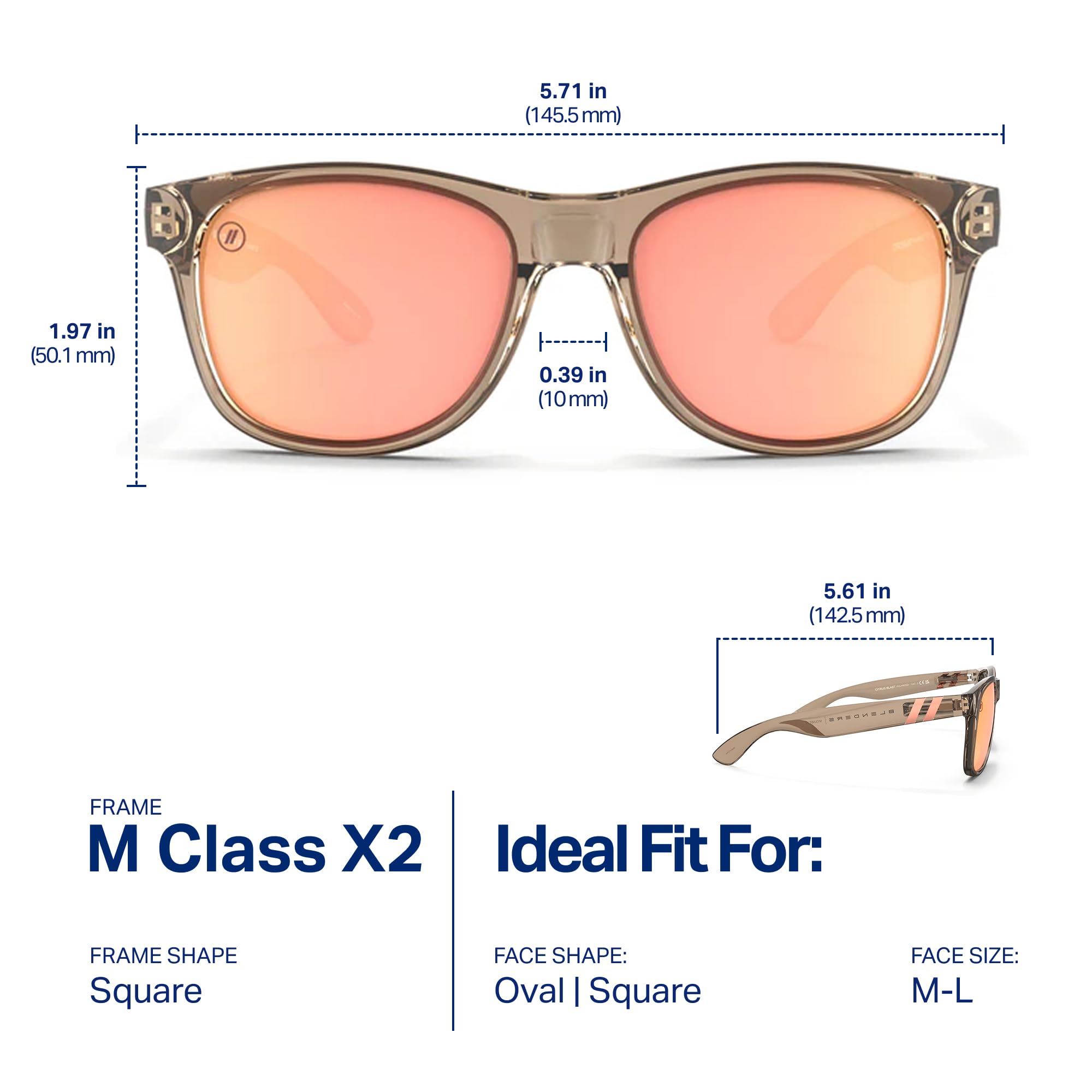 Blenders Eyewear M Class X2 – Polarized Sunglasses – Round Lens, Spring Loaded Hinge – 100% UV Protection – For Men & Women