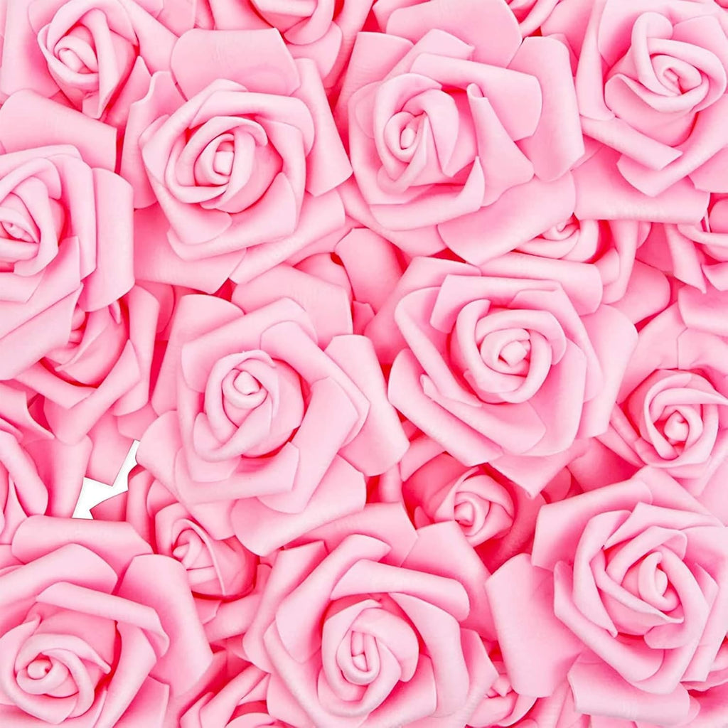 Bright Creations Artificial Flowers Foam Rose Heads - 3 x 1.2 in, Mixed Pink Shades, 100 Pack - Foam Roses for Flower Wall & Garland Backdrops, Wedding & Bridal Shower Decor