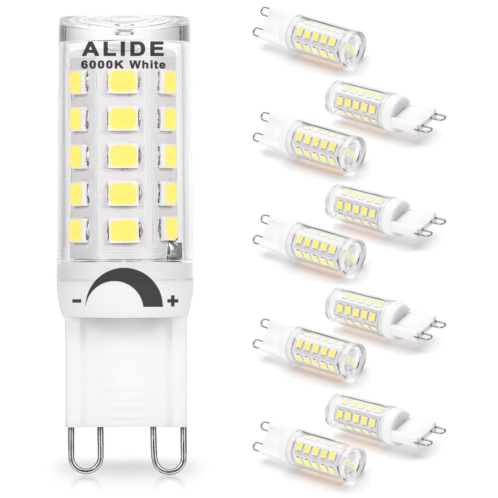 ALIDE G9 Led Bulbs Dimmable 3W Replace 20W 25W 30W Halogen Equivalent,2700K Soft Warm White, AC120V G9 Clear T4 Bi-pin Led Bulbs for Chandelier Pendant Wall Home Lighting,300LM,360 Deg,10Pack