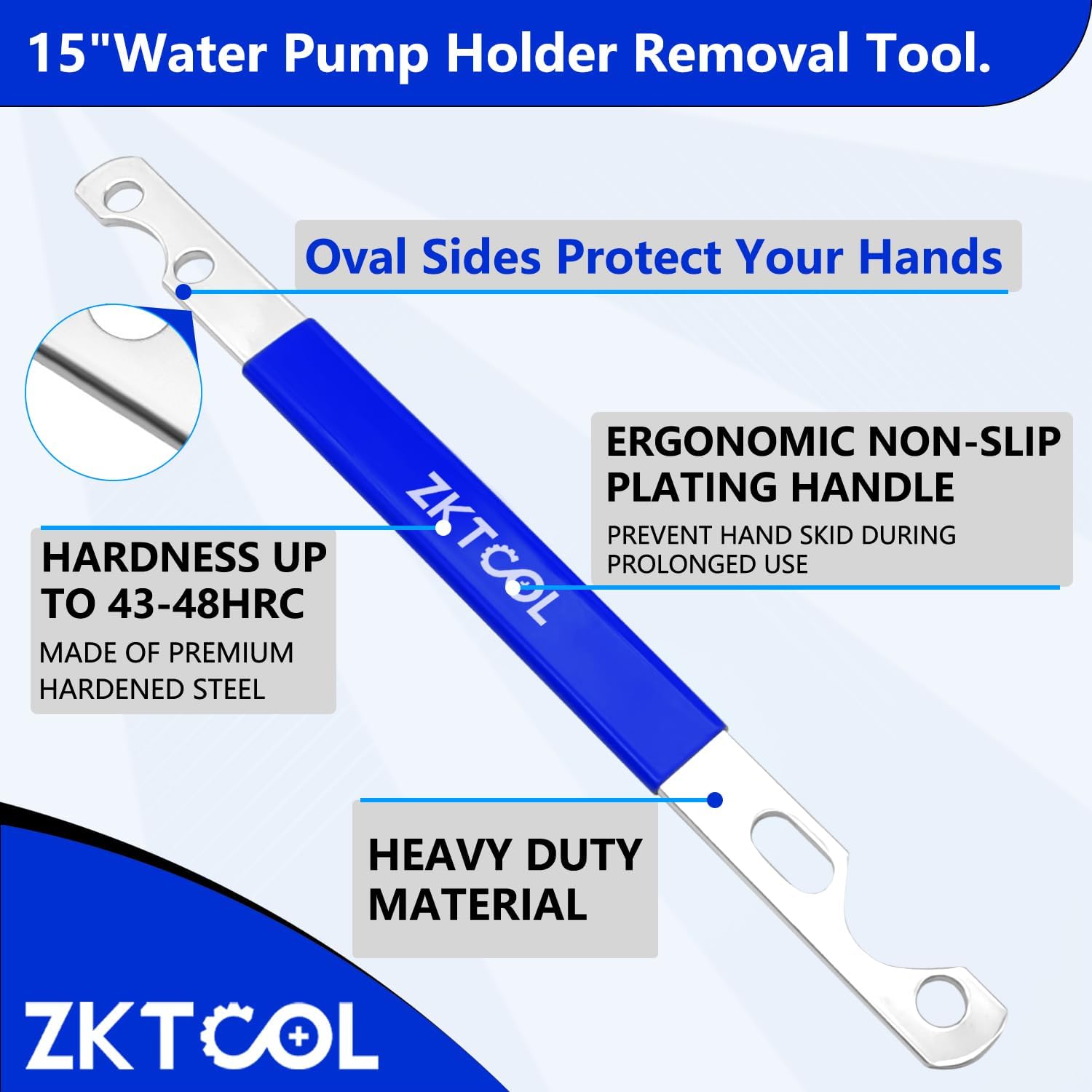 ZKTOOL Fan Clutch Wrench Set,32mm & 36mm Clutch Fan Tool Wrench,Water Pump Pulley Holder Removal Tool For BMW, Ford, GM, dodge,Chevrolet,jeep Fan Clutch Removal Kit,Water Pump Holder.