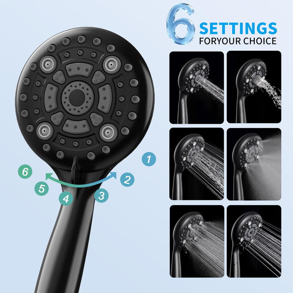 EMBATHER Shower Faucets Sets Complete, with 3 Setting High Pressure Shower Head Combo, Bathroom Wall Mounted Rainfall Shower System Fixtures with 8-Mode Handheld Spray, Brushed Nickel