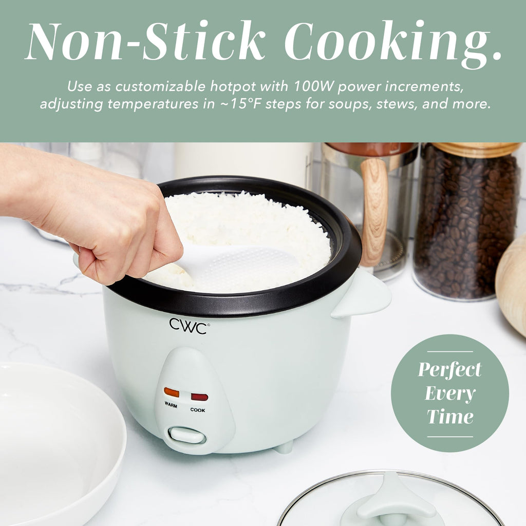 COOK WITH COLOR 6 Cup Rice Cooker 300W - Effortless Cooking and Perfectly, Cooks 3 Cups of Raw Rice for 6 Cups of Cooked Rice, Floral Blue