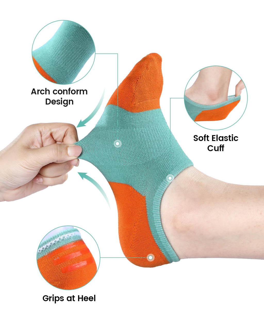 IDEGG No Show Socks Women 10 Pairs Low Cut Anti-Slid Novelty Athletic Casual Invisible Liner Socks