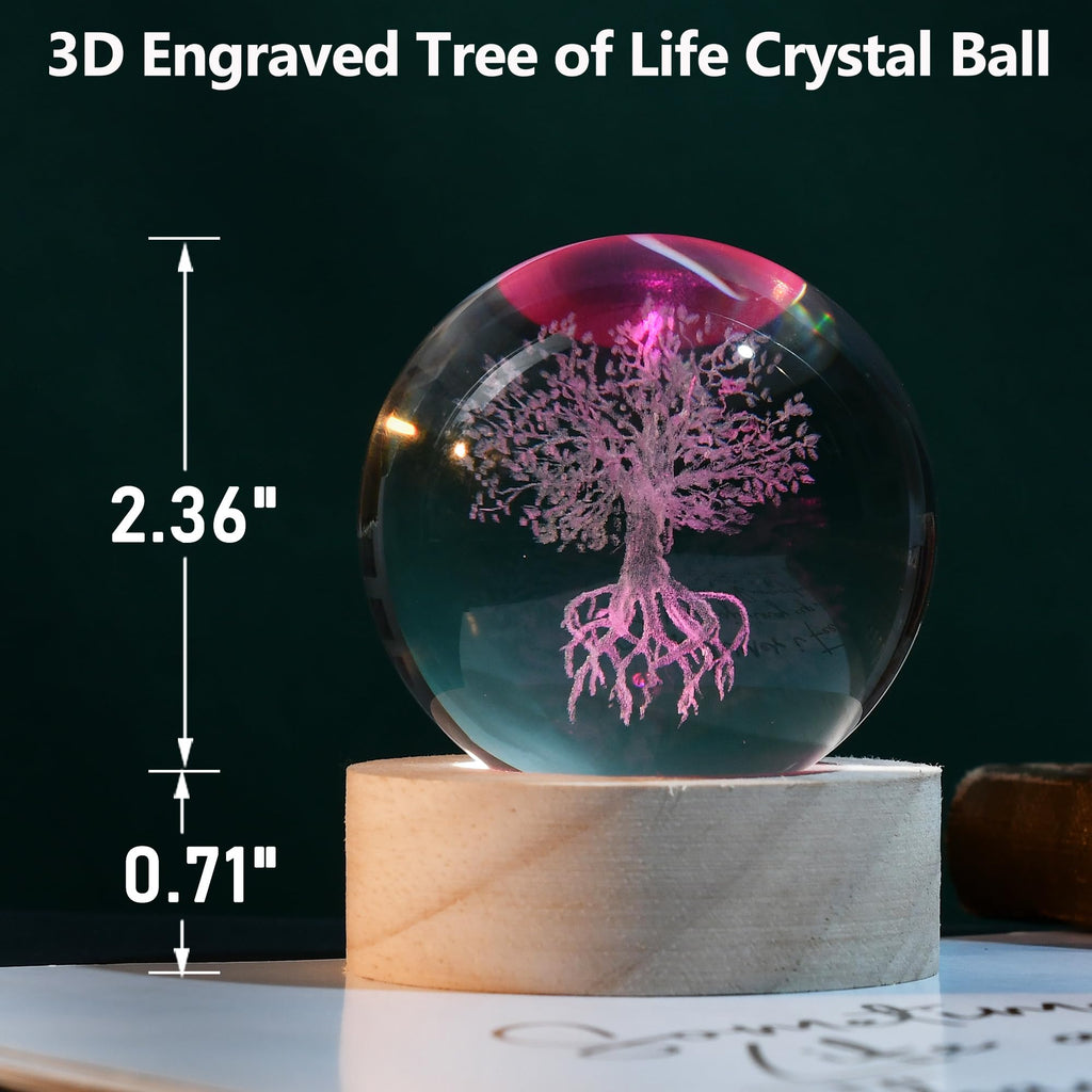 IFOLAINA Butterfly Crystal Ball Gifts Ideas for Girlfriend Wife Mom Couple Her Bithday Mothers Day 3D Butterfly on Sunflower Night Light Decorative Globes Room Decor