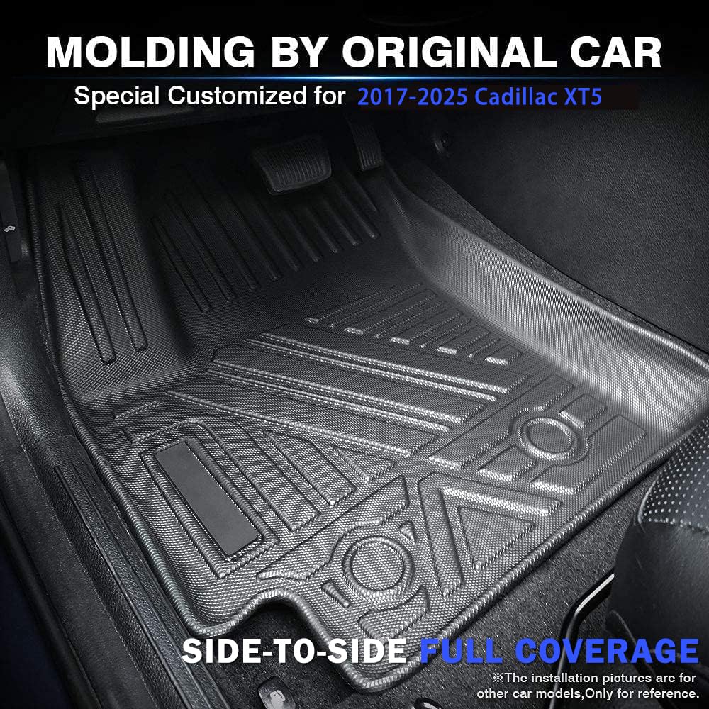 KUST Floor Mats for Tesla Model S Accessories 2012-2024 2025 (Not for Plaid/Long Range) Custom Fit Floor Liners A ll Weather Protection 1st & 2nd Row High Edge Non-Slip