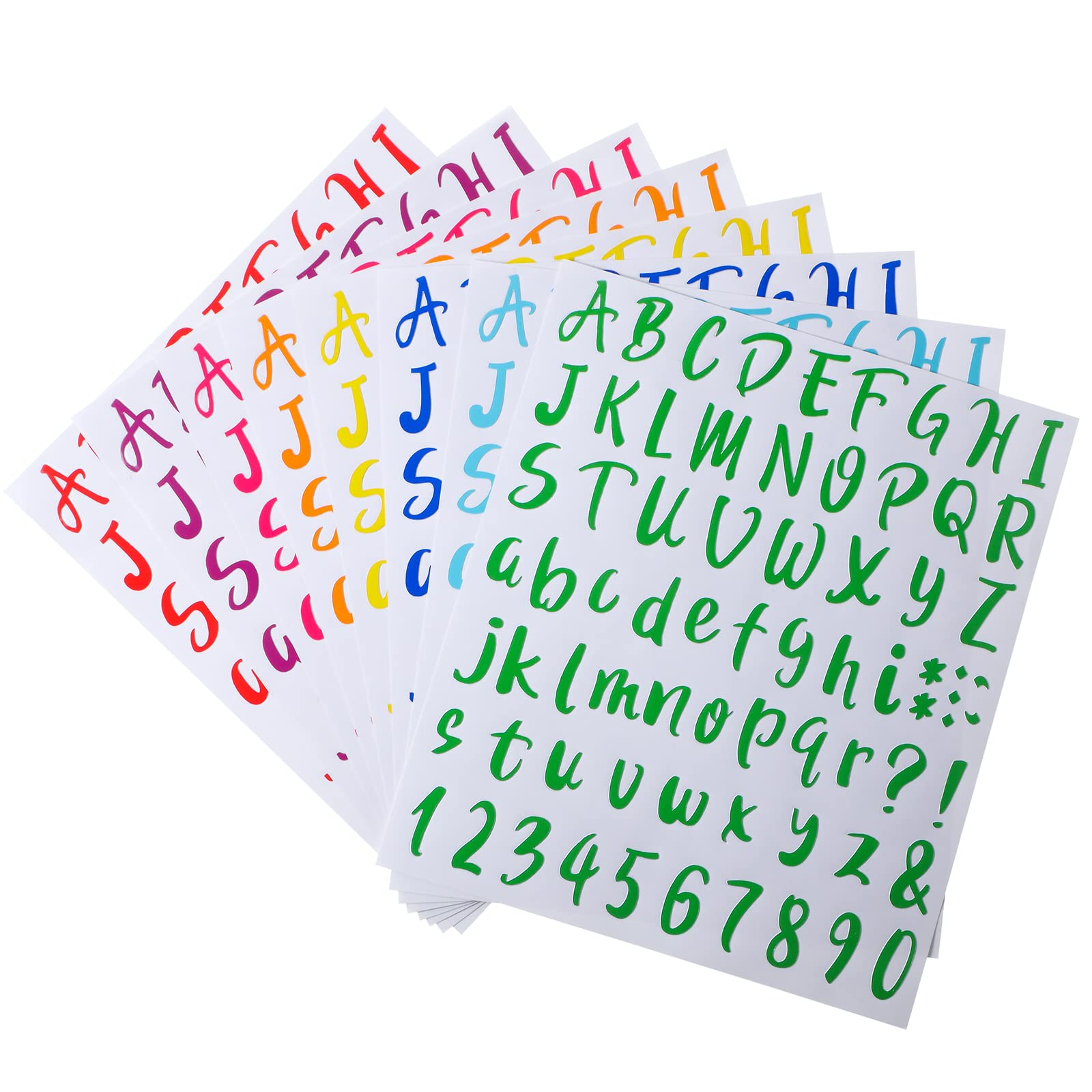 Outus 576 Pieces 8 Sheets Letters Stickers Self Adhesive Vinyl Letter for Graduation Cap Alphabet Number Stickers Mailbox Numbers Sticker, Decals for Classroom Decor Sign Door(Black,1 Inch)