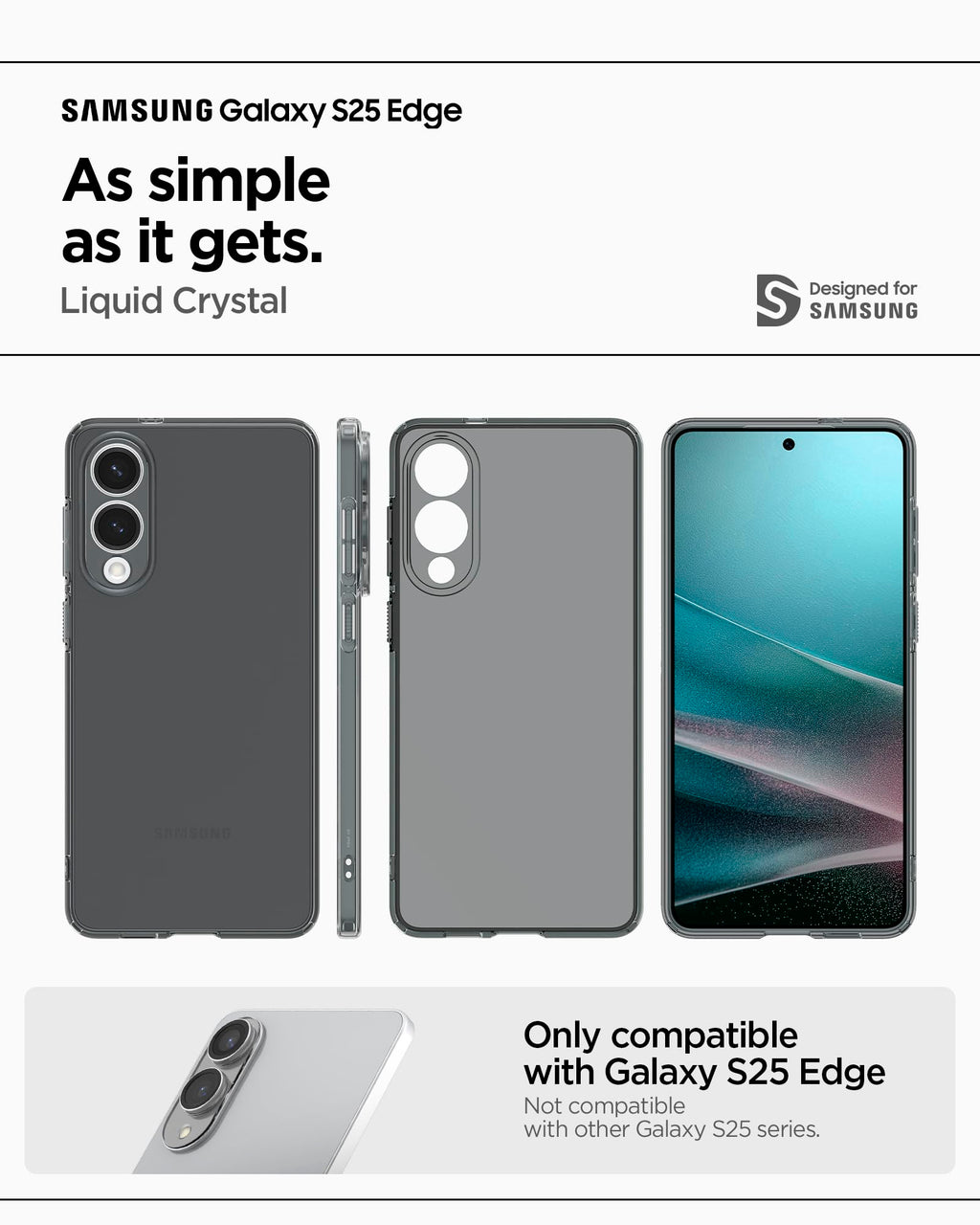Spigen Liquid Crystal Designed for Galaxy S24 Case (2024) [Military-Grade Protection] - Crystal Clear