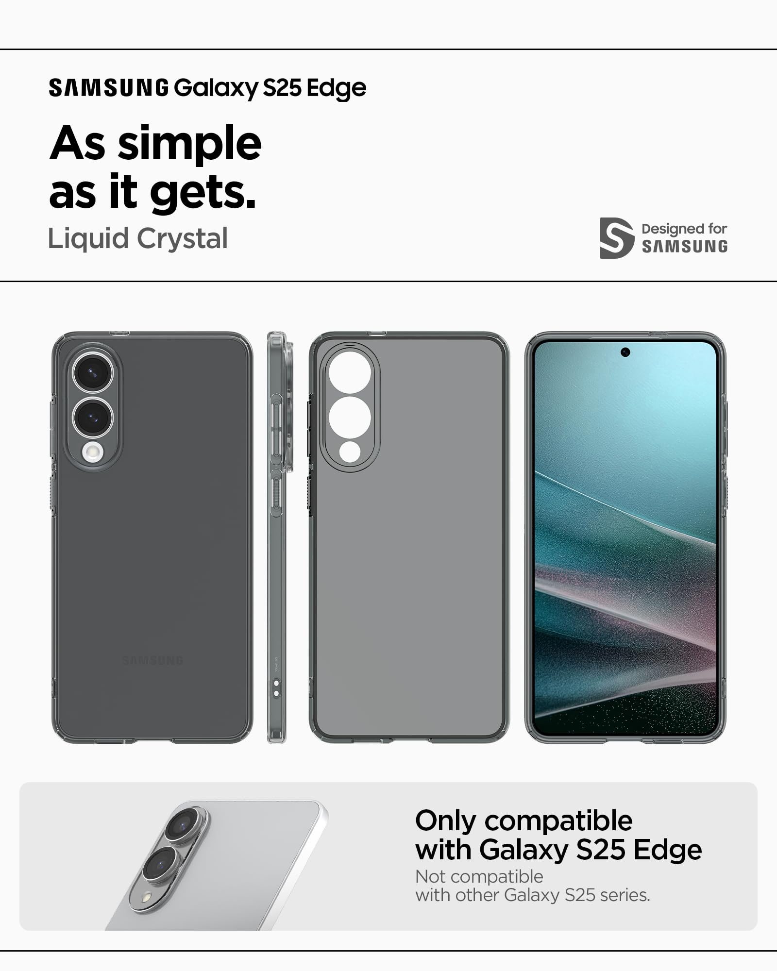 Spigen Liquid Crystal Designed for Galaxy S24 Case (2024) [Military-Grade Protection] - Crystal Clear