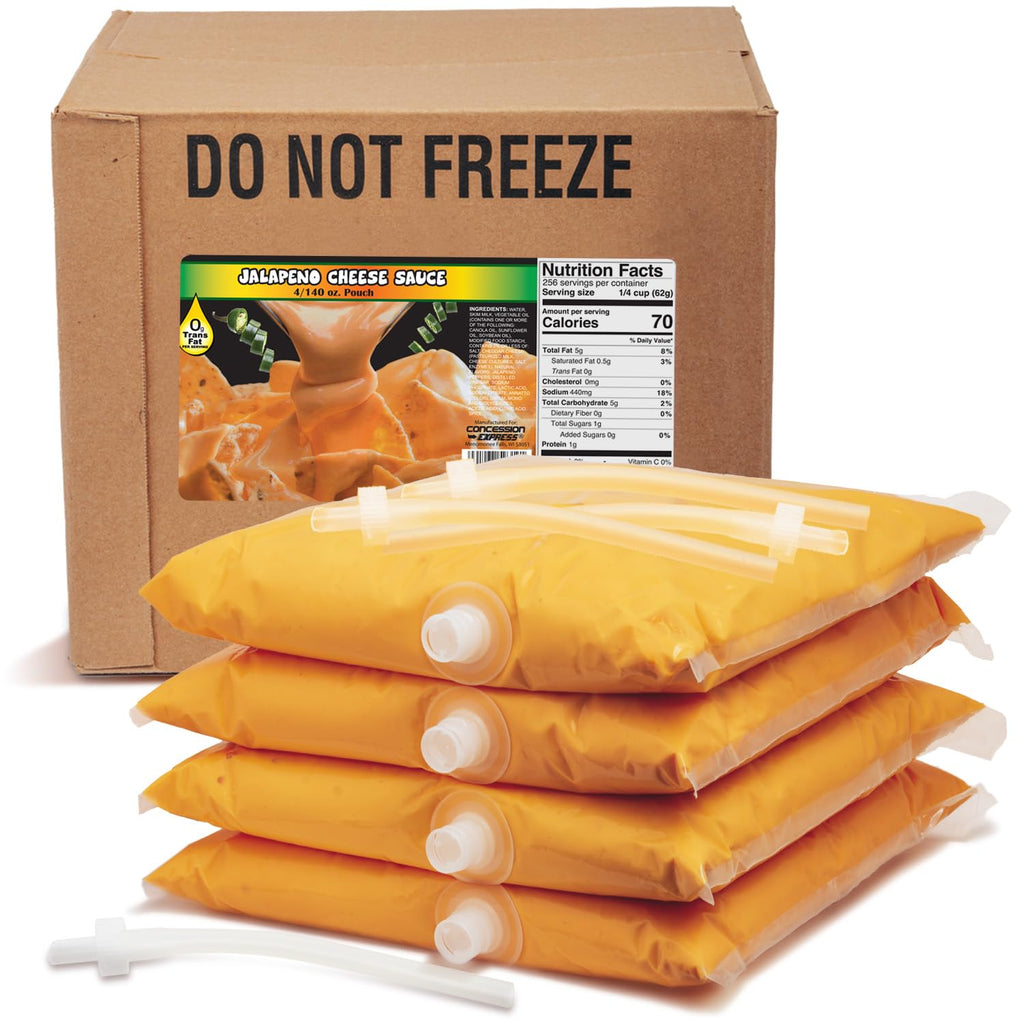 El Nacho Grande Style Bagged Mild Jalapeno Cheese for Gold Medal 5300 & 5301 Dispensers (1-140 oz), Zero Trans Fat! (1 - Pack)