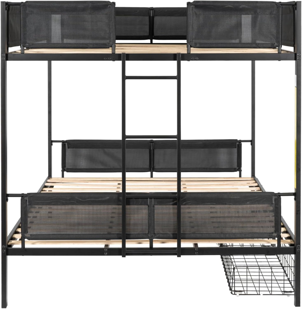 DNYN Twin Size Loft Bed with Desk & Storage Drawers& Table Set for Kids Bedroom,Covertible Twin-Over-Twin Bunkbeds Design,Easy Assemble & Space Saving & No Box Spring Needed,for Small Space, Black