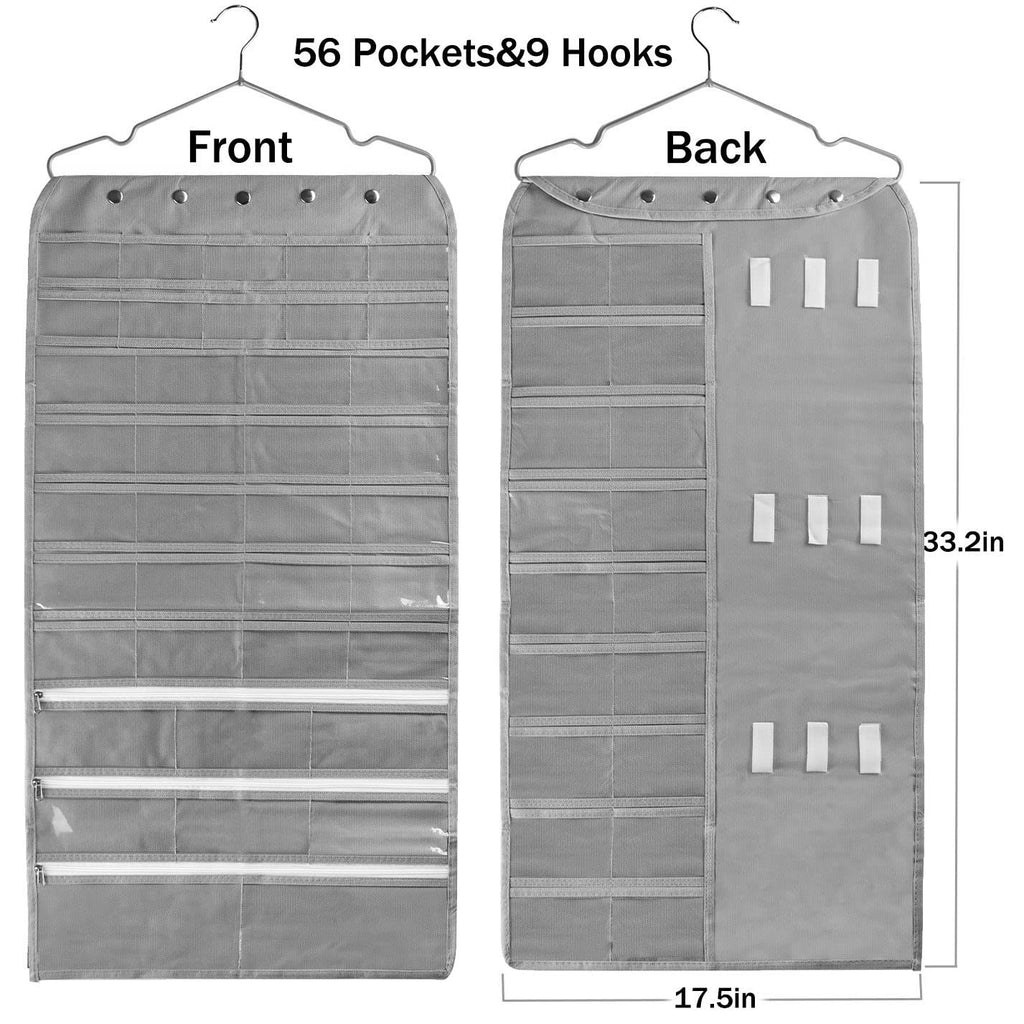 BB Brotrade Hanging Jewelry Organizer,Accessories Organizer,80 Pocket Organizer for Holding Jewelries（Beige）