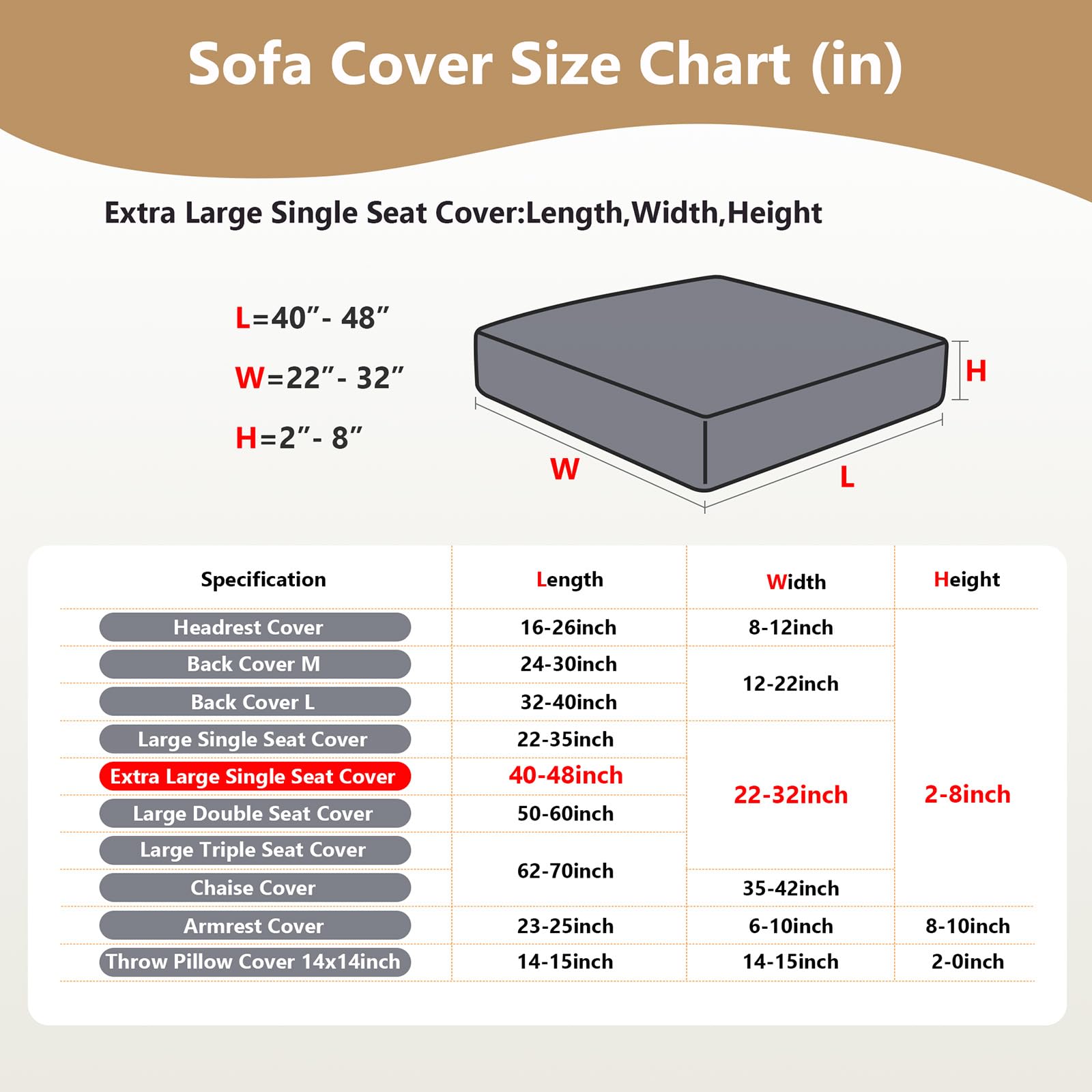 Yoovat Sofa Covers Soothing Home Sofa Covers Sofa Hero Covers Couch Cushion Covers for Dogs Stretch Couch Covers Slipcovers for Couches and Sofas (Wheat-Blue,Large Single Seat Cover)