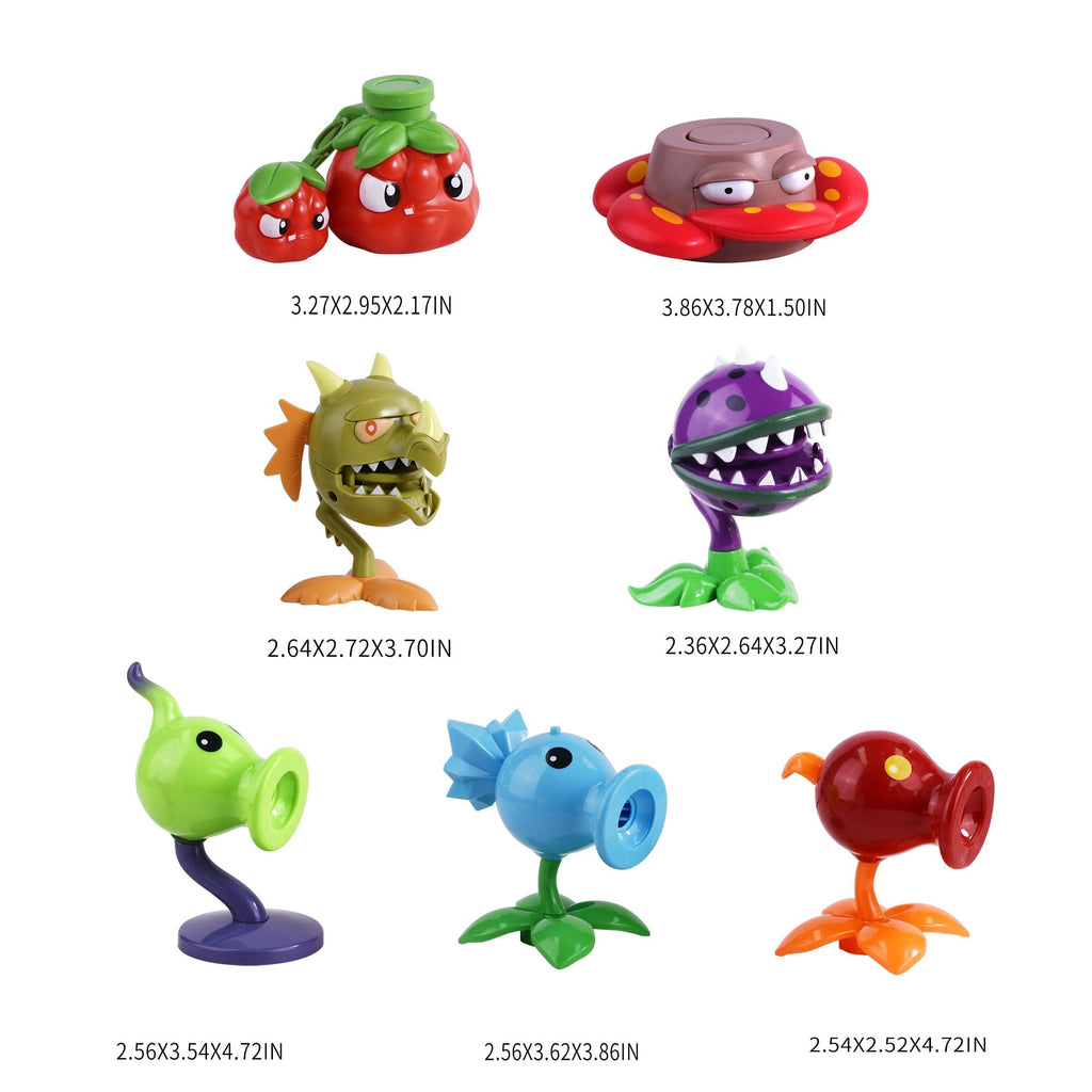 ROLOSO Plants and Zombies Toys Figures vs Peashooter Party Favors Birthday Decorations Supplies Plush Sets Playset Series 2 PVZ Kids Games Books Zomboss Gargantuar with Storage Box