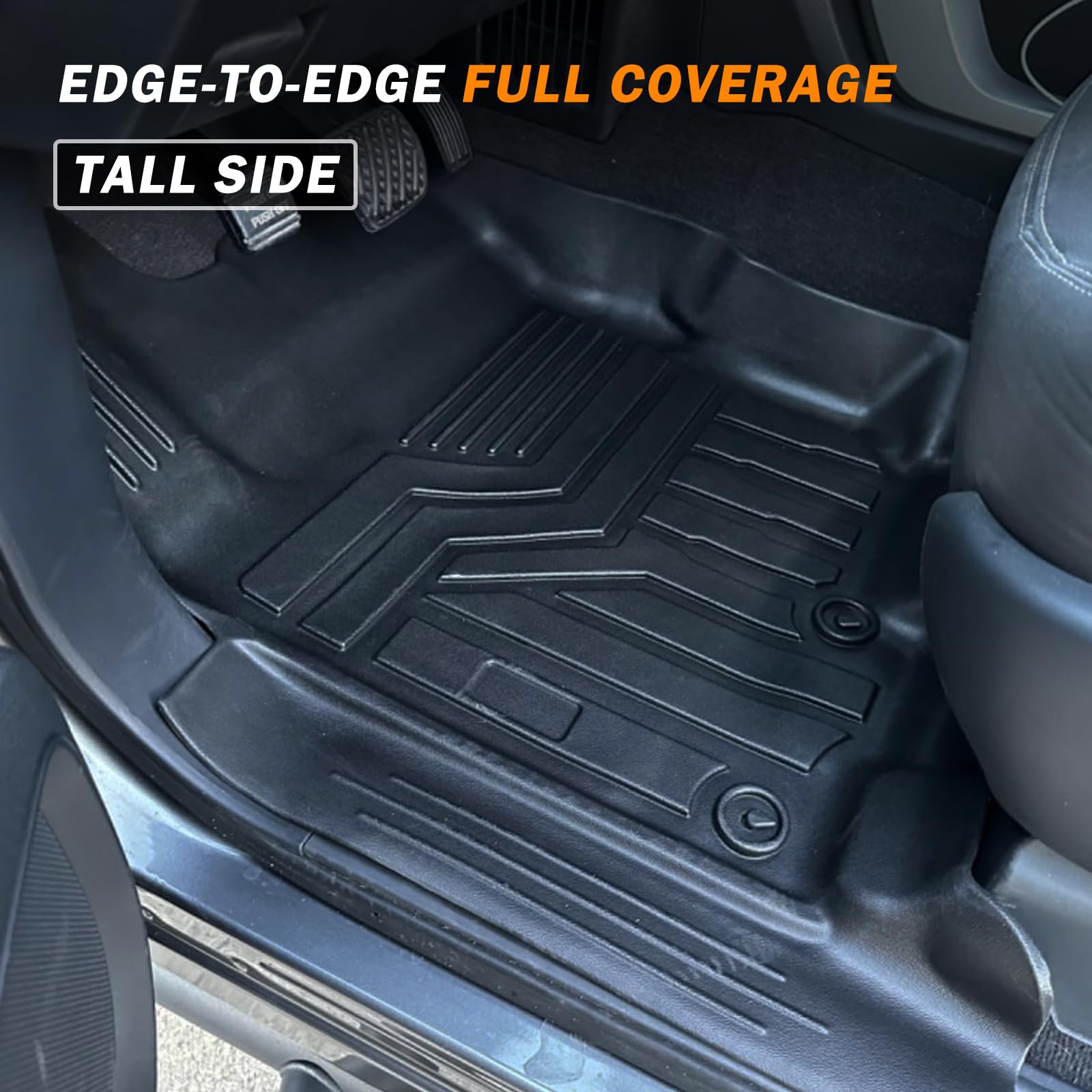 KUST Floor Mats & Trunk Cargo Mat for Toyota RAV4 2019-2025, All Weather Rear Trunk Cargo Liner for RAV4 Accessories TPE Rubber Raised Edge 4PCS