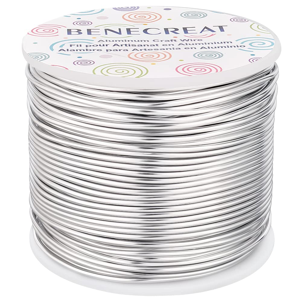 BENECREAT 9 Gauge Jewelry Craft Aluminum Wire 55 Feet Bendable Metal Sculpting Wire for Halloween Craft Floral Model Skeleton Making (Black, 3mm)