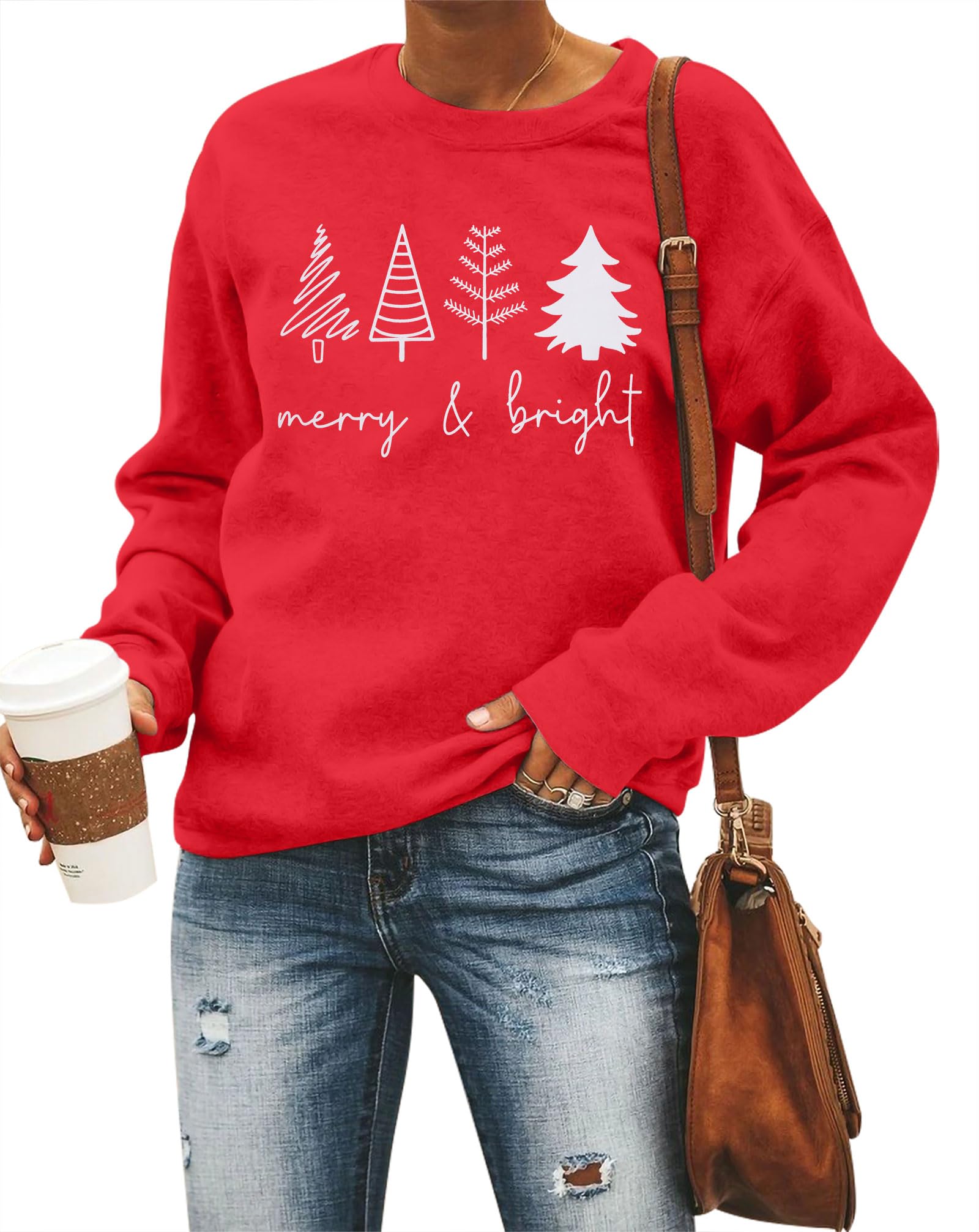 Christmas Sweatshirts Women Candy Canes Graphic Sweatshirt Vintage Xmas Long Sleeve Shirt Pullover Tops