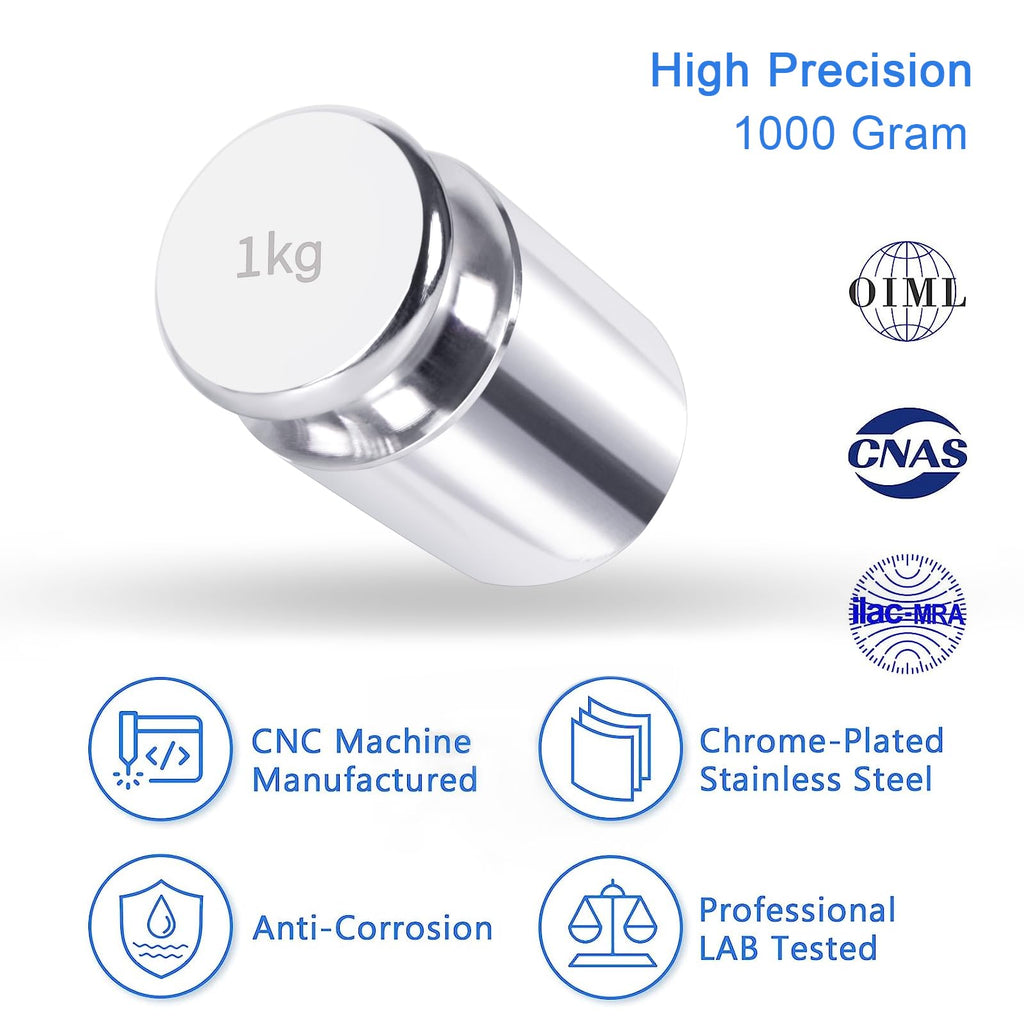 QP Calibration Weights, 50 Gram Scale Weights, OIML Class M1 High Precision Stainless Steel Scale Balance Weights with Chrome Finish, Calibration Weights for Digital Scale, Kitchen Scale, Pocket Scale