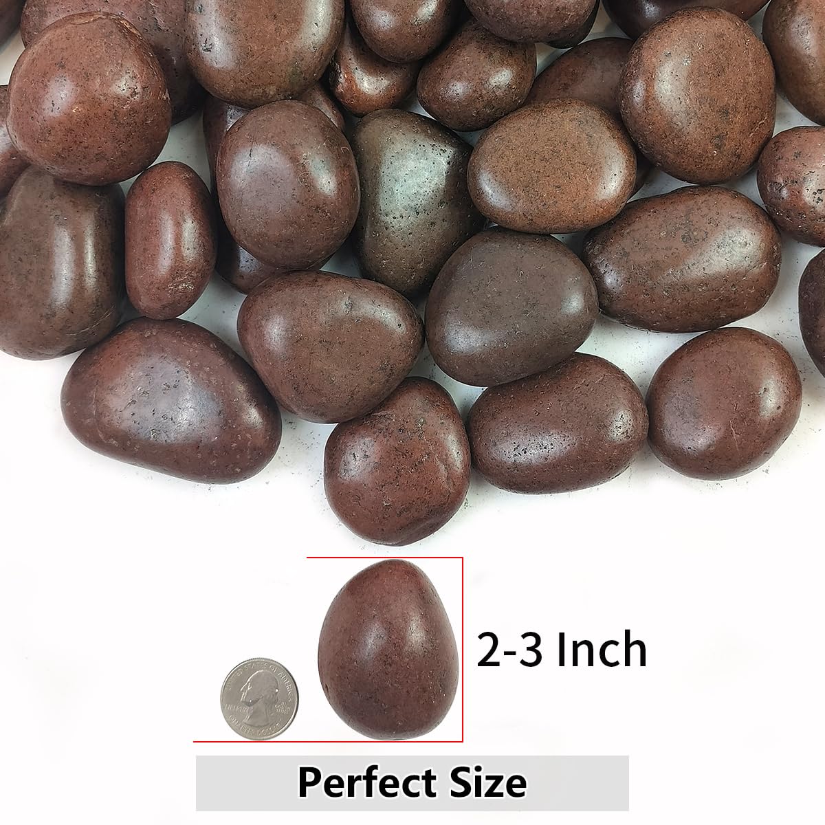YISZM 5lbs Black Pebbles for Plants, 2-3 Inch High Polished Natural Large River Rocks for Landscaping, Decorative Stones Vase Filler Fish Tank Aquariums Garden Outdoor and Indoor DIY