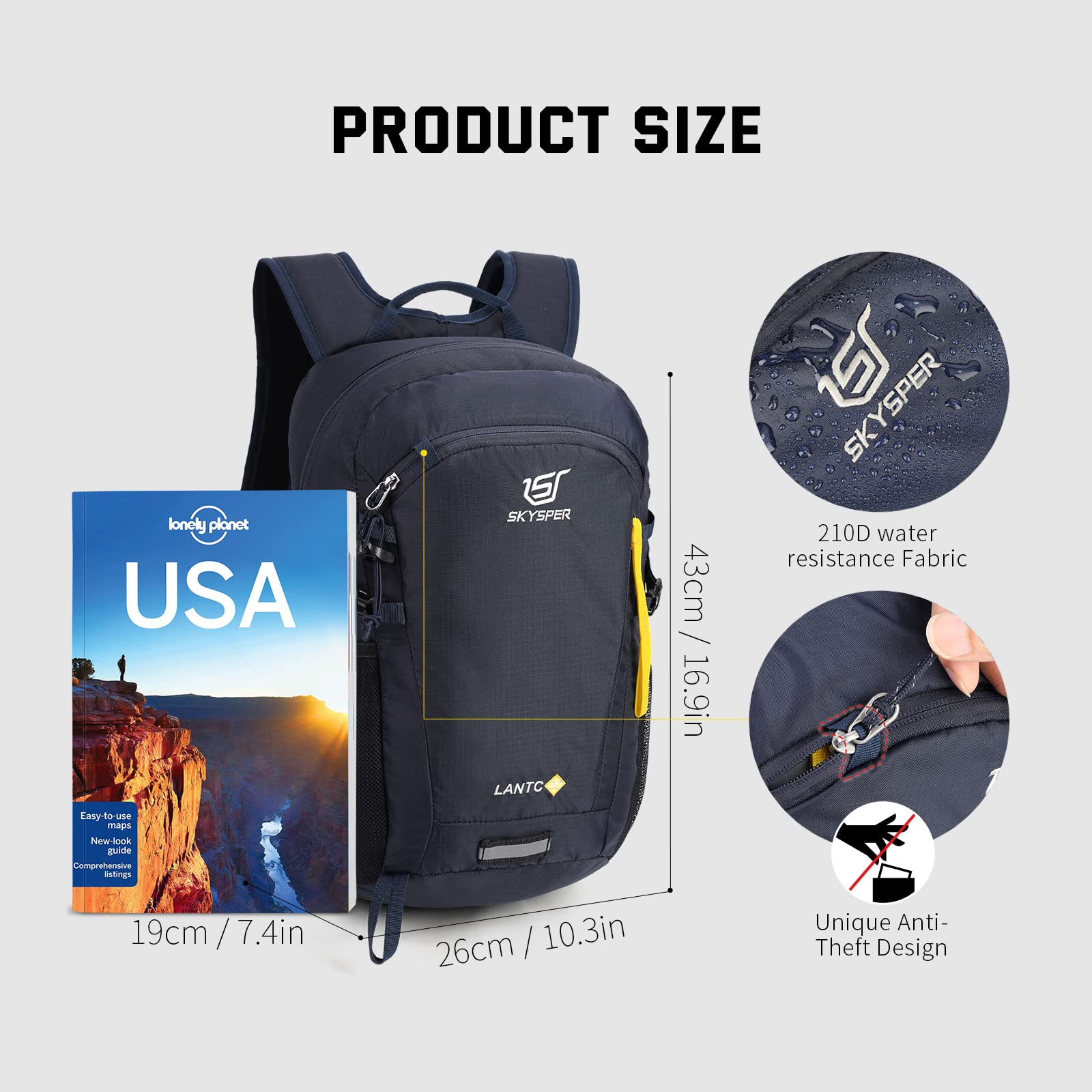 SKYSPER Small Hiking Backpack, 20L Lightweight Travel Backpacks Hiking Daypack for Women Men