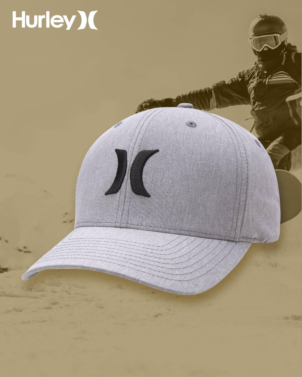 Hurley Men's Caps - One & Only Flexfit Baseball Cap - Fitted Hats for Men (S-XL)
