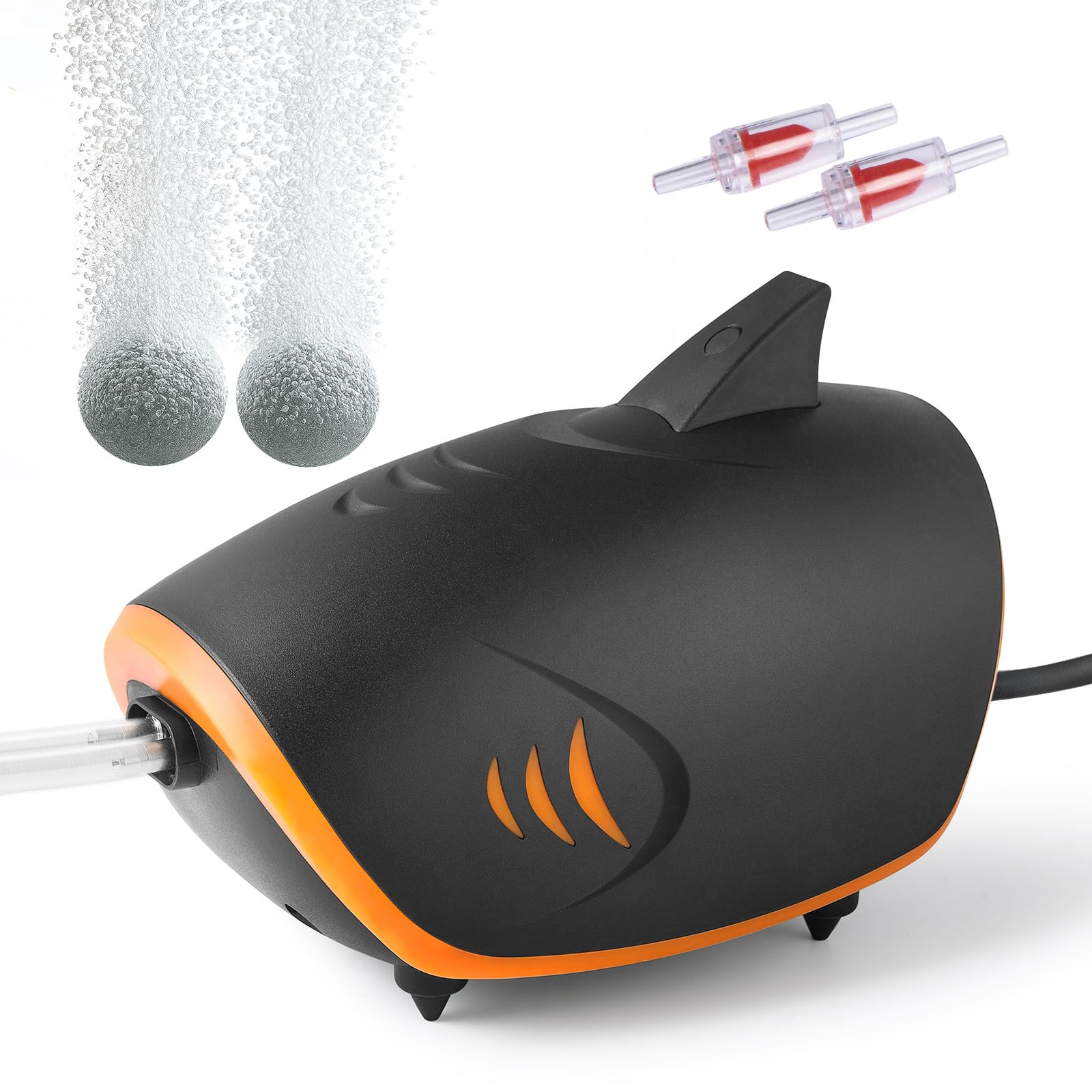 HITOP 4W 110GPH Powerful Aquarium Air Pump, Quiet 2-outlets Aquarium Aerator, Adjustable Fish Tank Air Pump with Accessories, for 20-200 Gallon Tank, with ON/Off Button