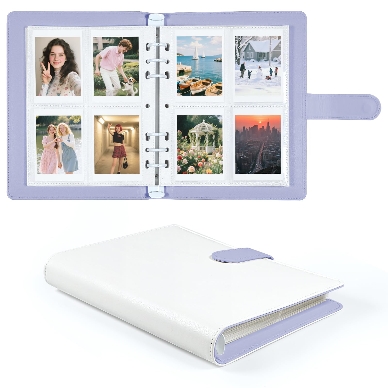 A5 Kpop Photocard Binder with 30 Pack 4-Pocket Card Pages, 6 Ring A5 Binder Card Collector Album with 240 Card Slots,PU Leather Binder Cover with Magnetic Buckle Closure for Organizing Trading Card
