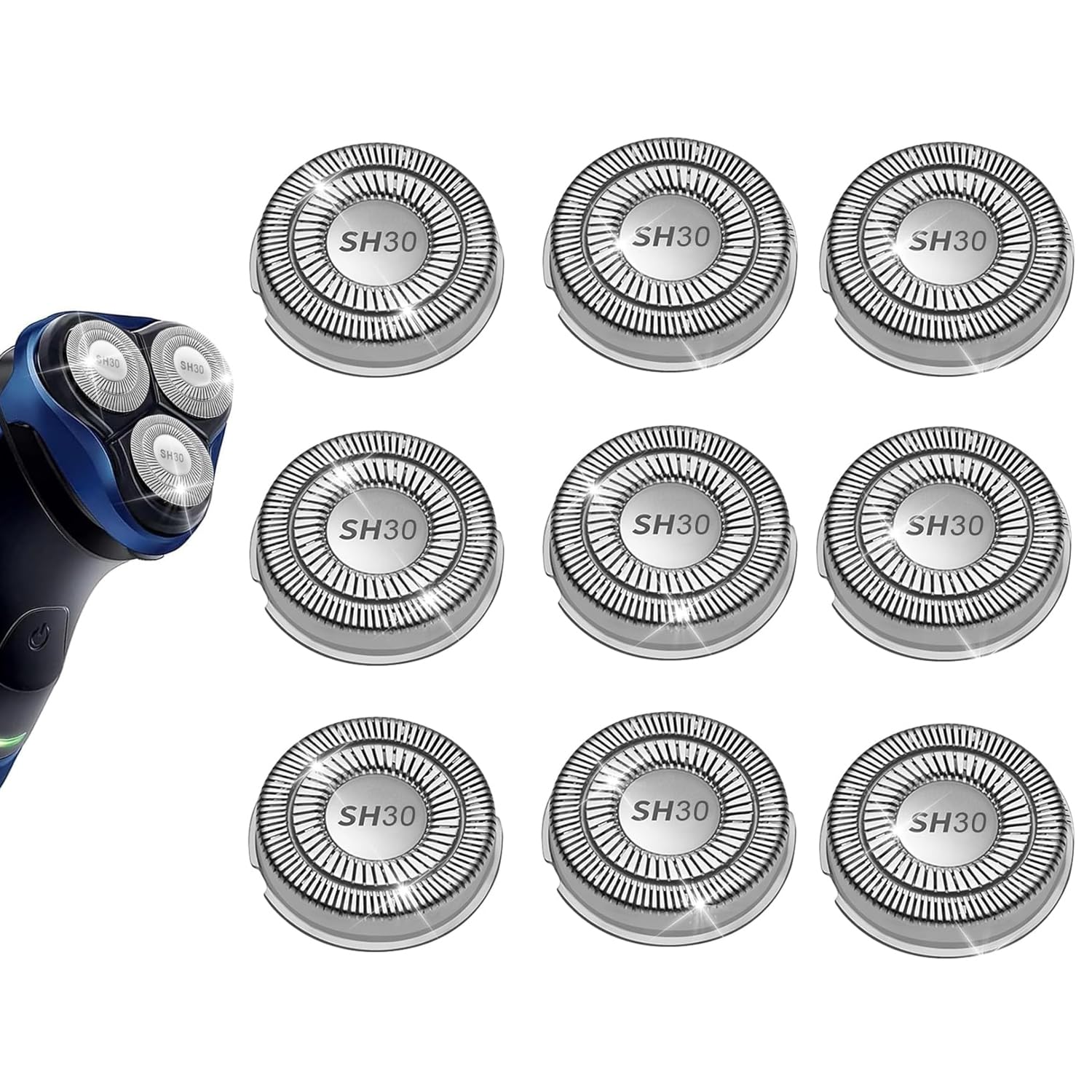 6 Pack SH30 Replacement Head Compatible with Philips Norelco Series 3000/2000/1000,New Upgraded SH30 Replacement Double Blades for norelco 1000 Replacement Heads