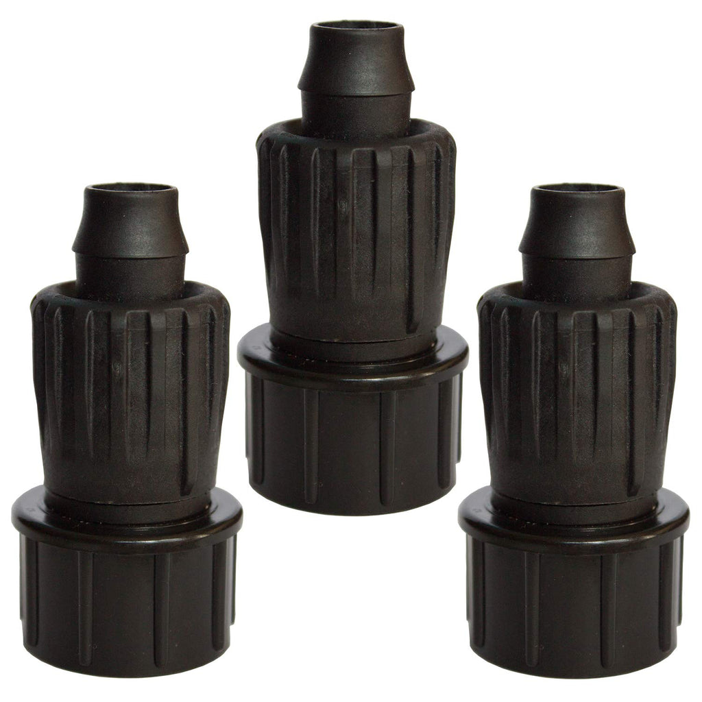 3-Pack 1/2 Inch Drip Irrigation Tubing to Faucet/Garden Hose Adapter - Reusable Connector Fittings for Most Rain Bird, Orbit, Dig, Toro 1/2 or 5/8 Tubing x 3/4" FHT