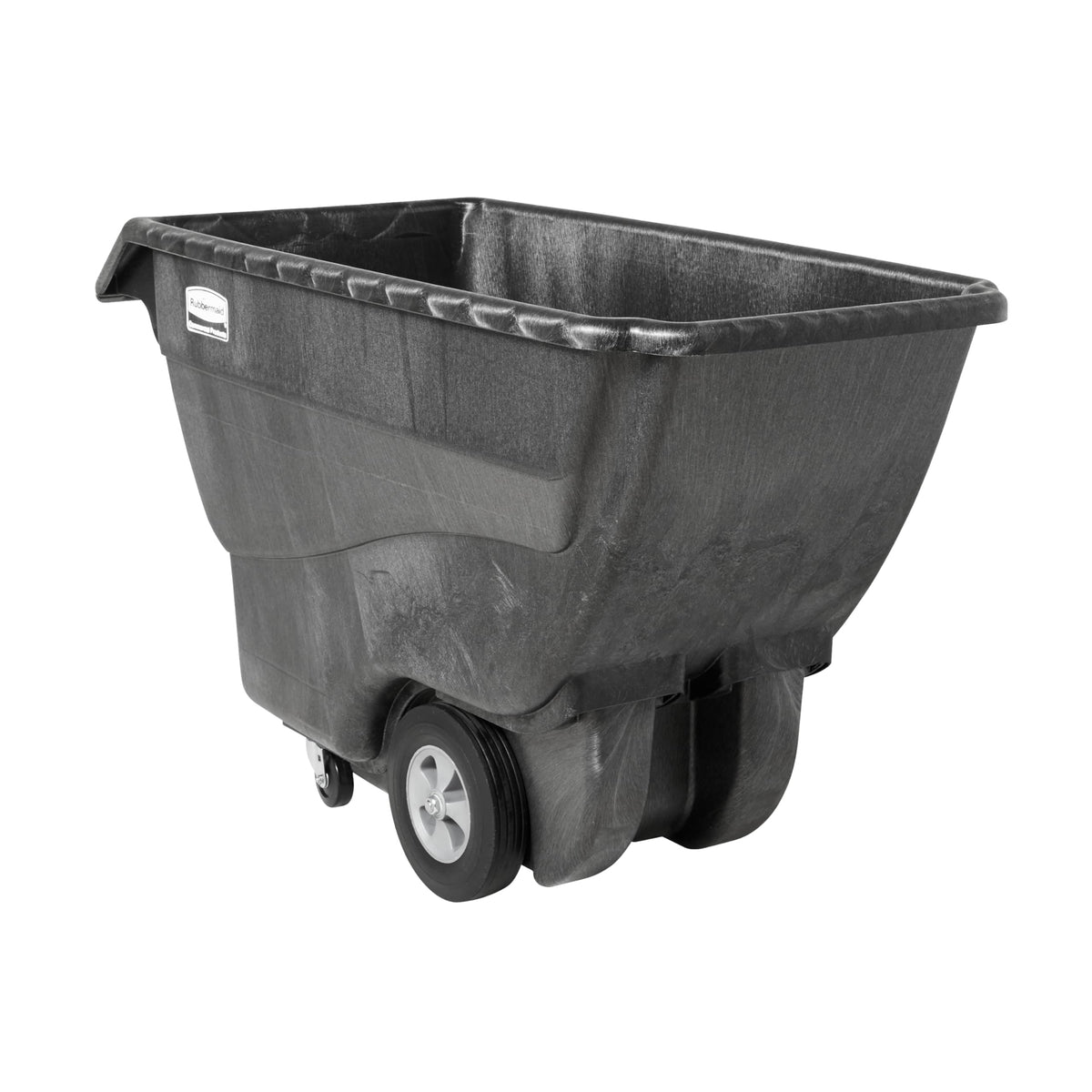 Rubbermaid Commercial Products Tilt Dump Truck, 1 Cubic Yard, 2100 lb Capacity, Black, Heavy Load Capacity with Wheels, Trash Recycling Cart for Office/Warehouse/Facility Management