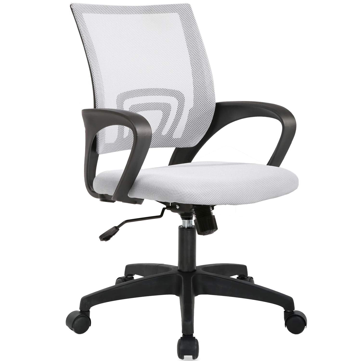 BestOffice Home Office Chair Ergonomic Desk Chair Mesh Computer Chair with Lumbar Support Armrest Executive Rolling Swivel Adjustable Mid Back Task Chair for Women Adults, Black (Black)