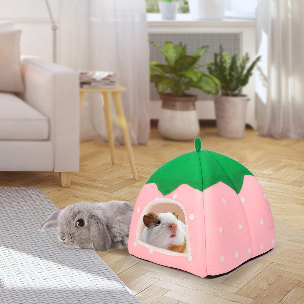 Guinea Pig Hideout Bed Dwarf Rabbit House Cave Accessories Cozy Hide-Out for Little Bunny Hedgehog Ferret Chinchilla&Other Small Animals