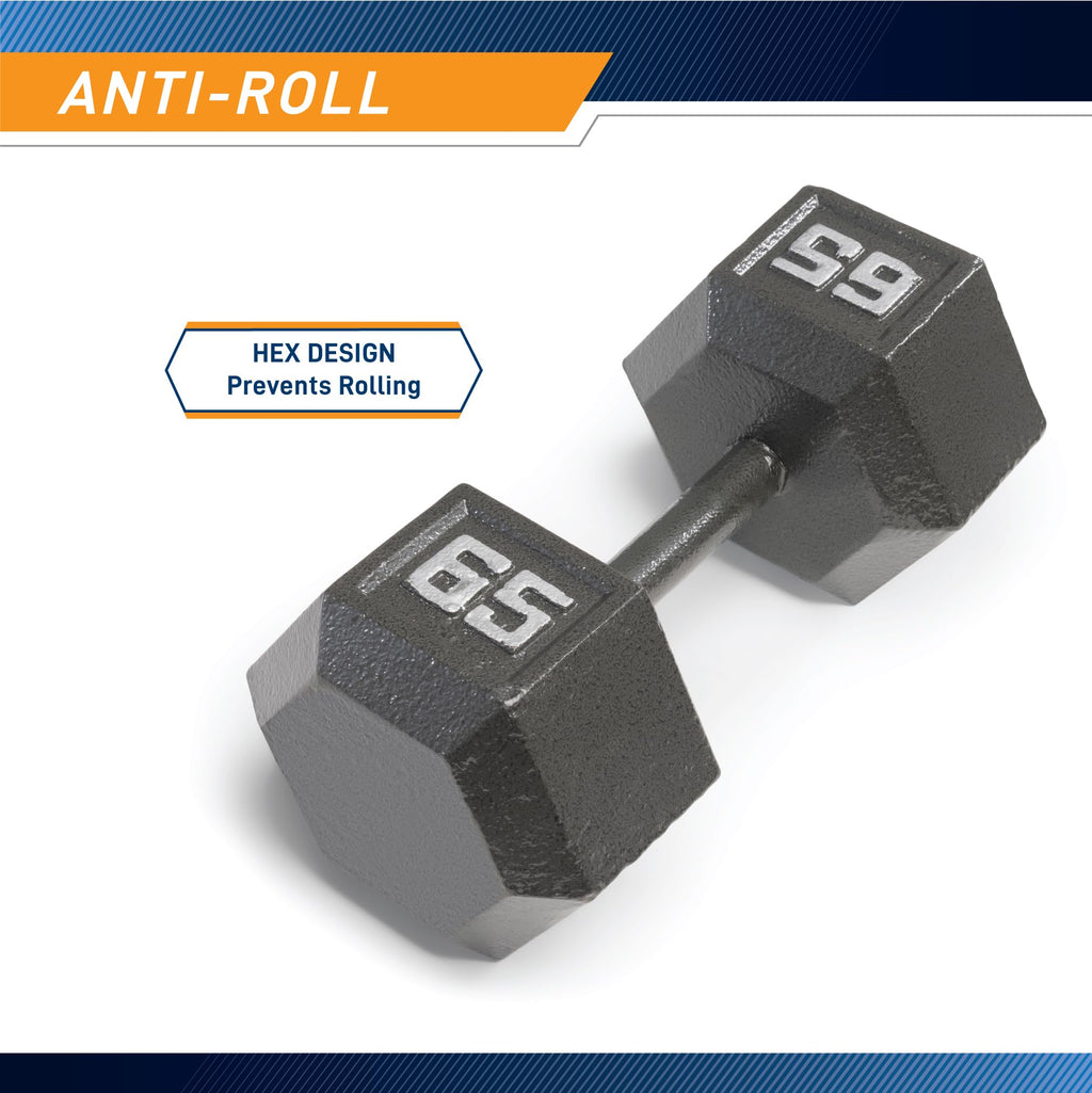 Marcy Cast Iron Hex Dumbbells Collection - Available size from 3-lb to 100-lb, SOLD INDIVIDUALLY