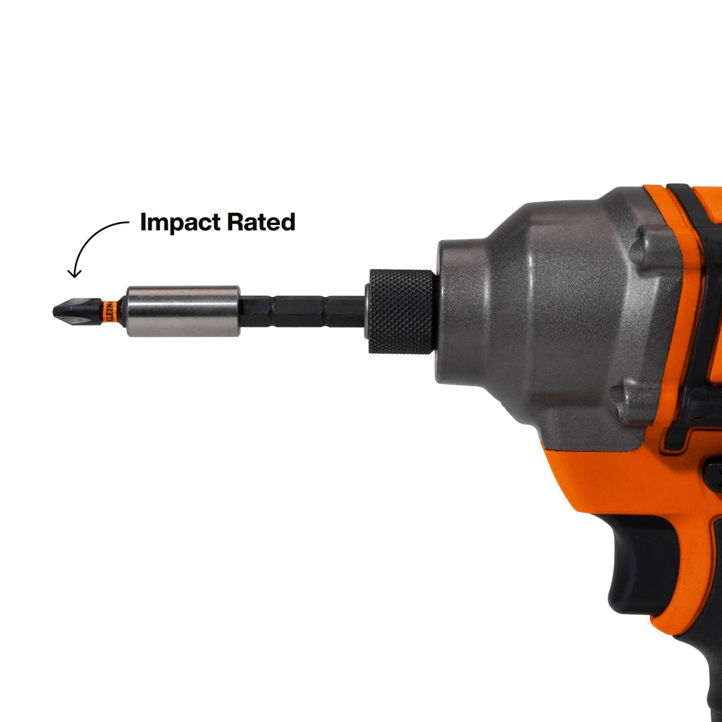 Klein Tools 32308 Multi-bit Stubby Screwdriver, Impact Rated 8-in-1 Adjustable Magnetic Tool with Phillips, Slotted, Square and Nut Driver