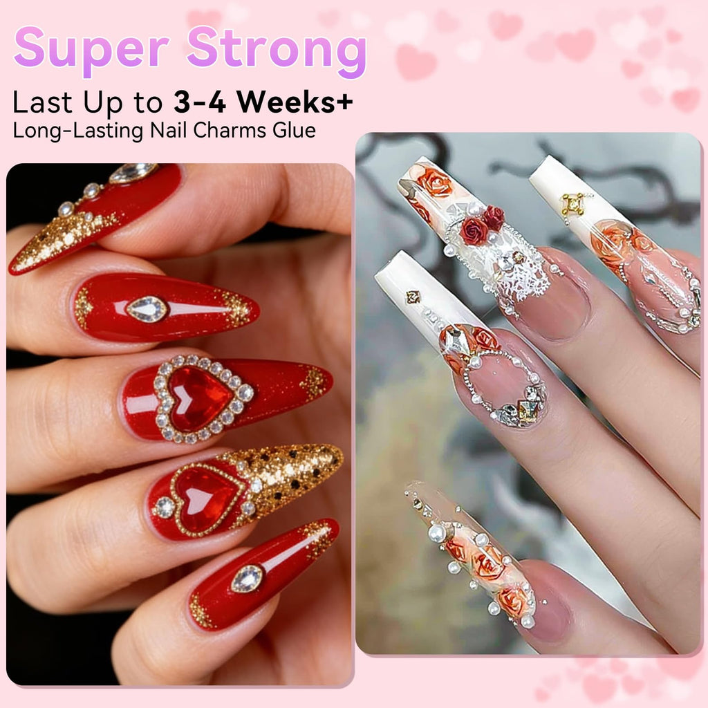 Makartt Rhinestone Glue for Nails: Super Strong Gel Nail Glue for Nail Charms Gems Decorations, 3D Gel Nail Art Bling Jewel Diamonds for Salon & DIY Manicure, 30ML UV Lamp Cured Need Beauty Gifts